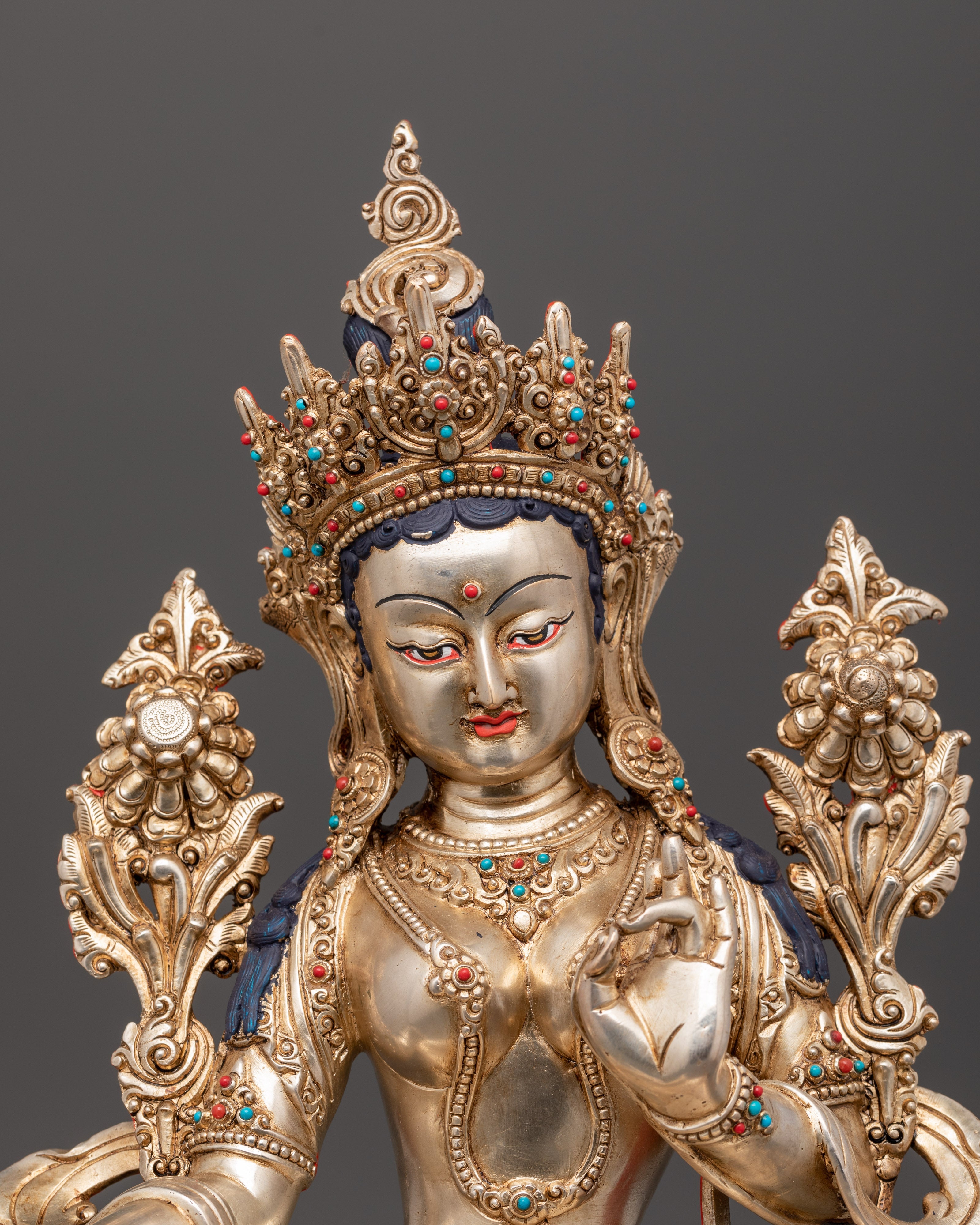 Sacred Green Tara Sculpture for Healing | Buddhist Goddess