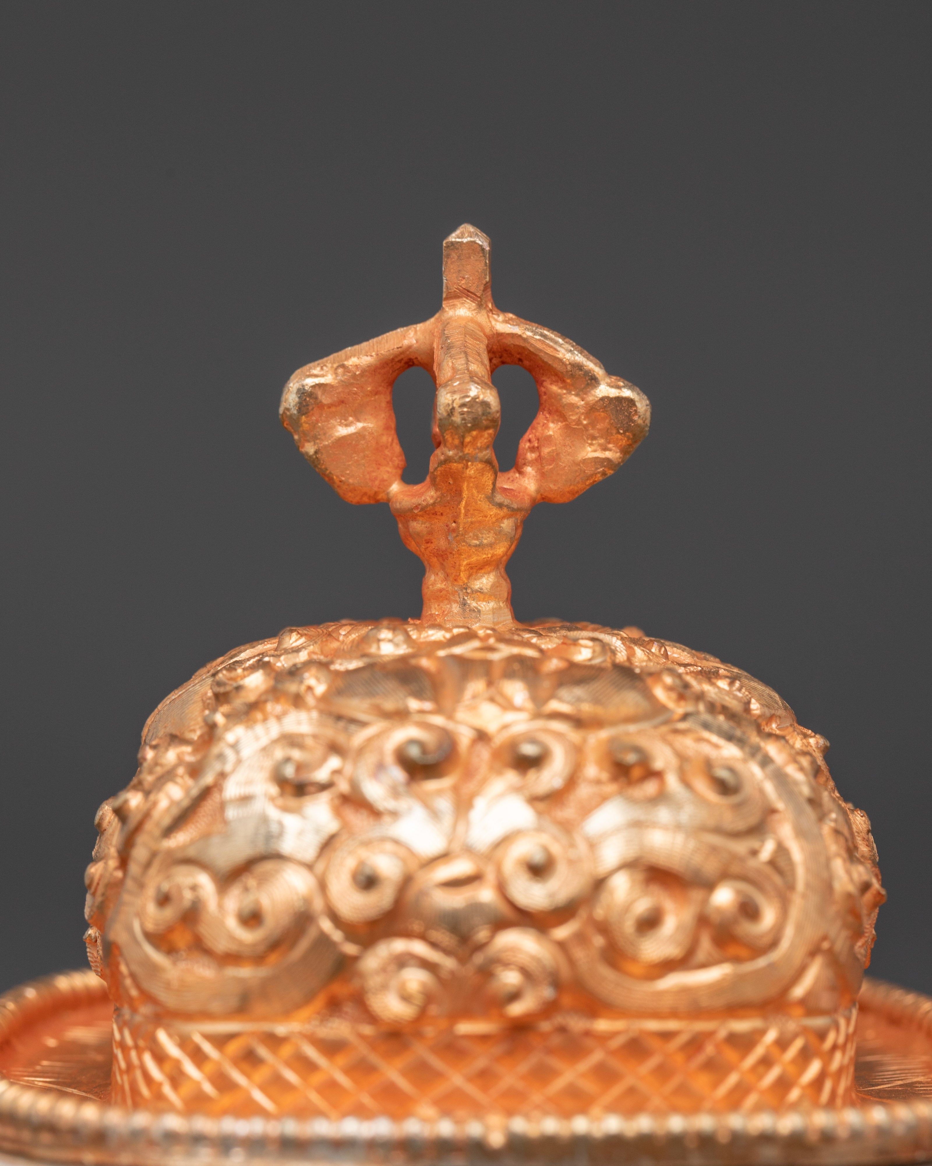 Traditional Tibetan Kapala Ritual Item | Handcrafted Copper & Gold Plated Offering Vessel