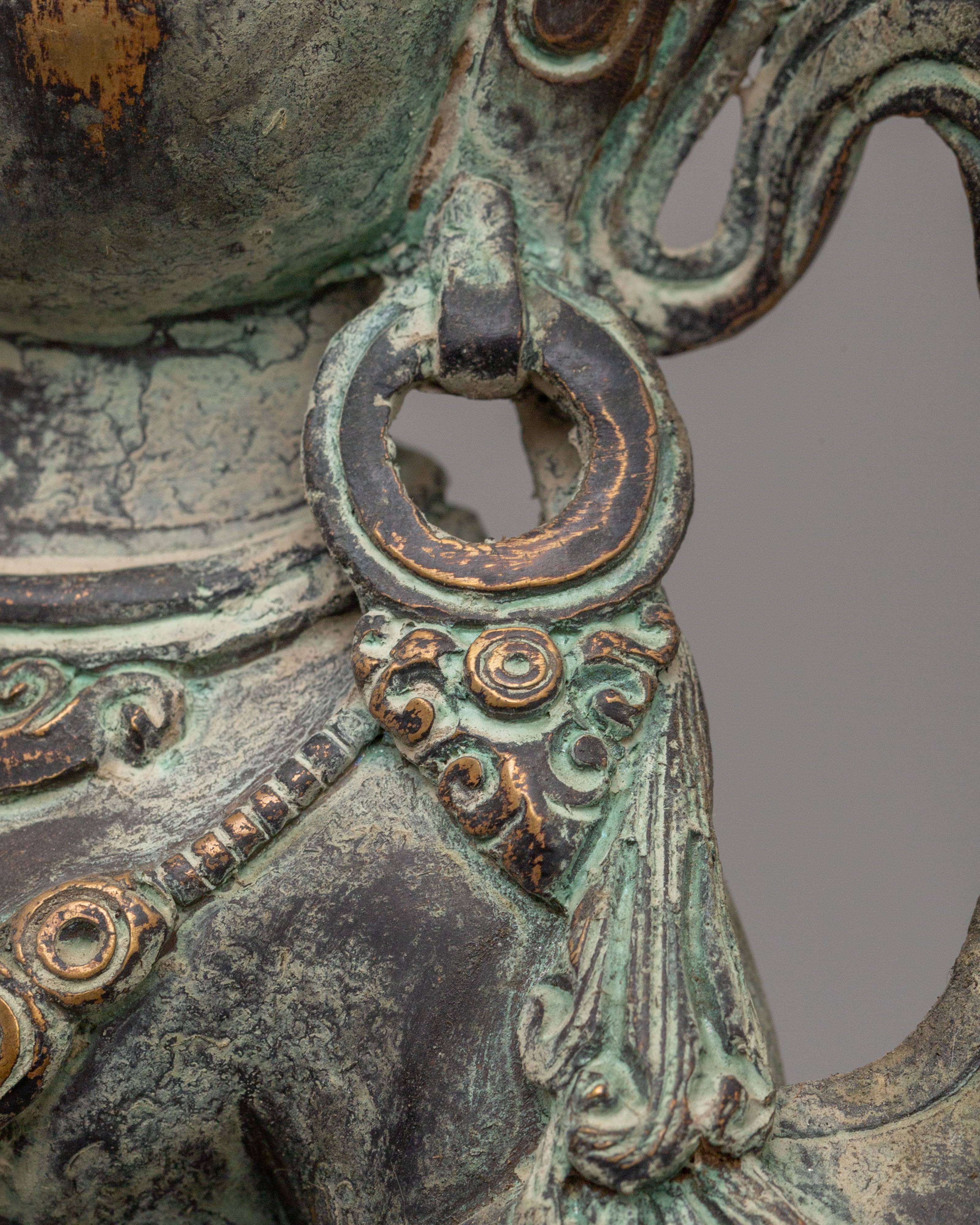 Traditional Siddhaikavira Manjushri Figurine | Spiritual Sculpture for Meditation