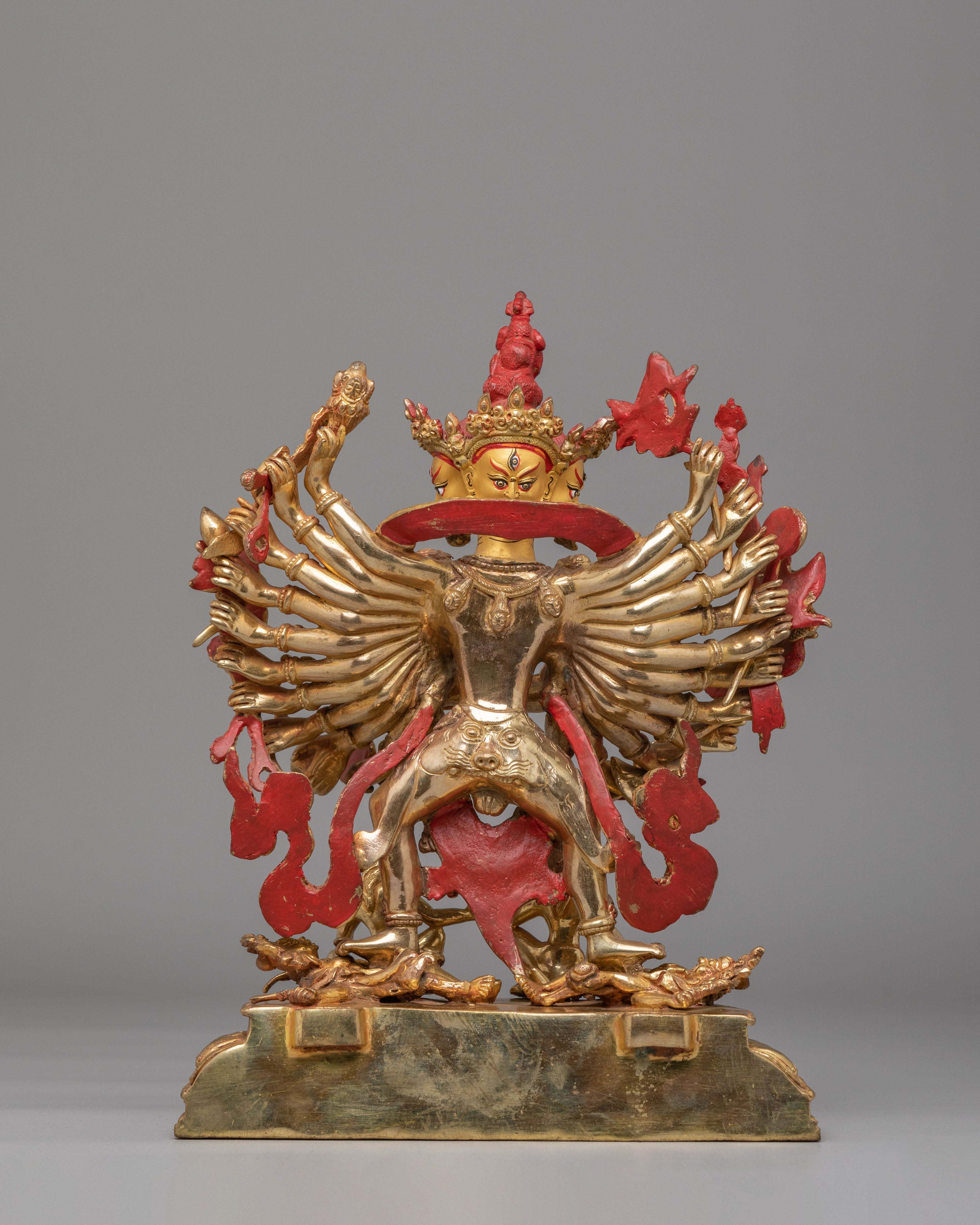 Hevajra Vajrayana Sculpture | 24K Gold Plated Buddhist Deity Statue