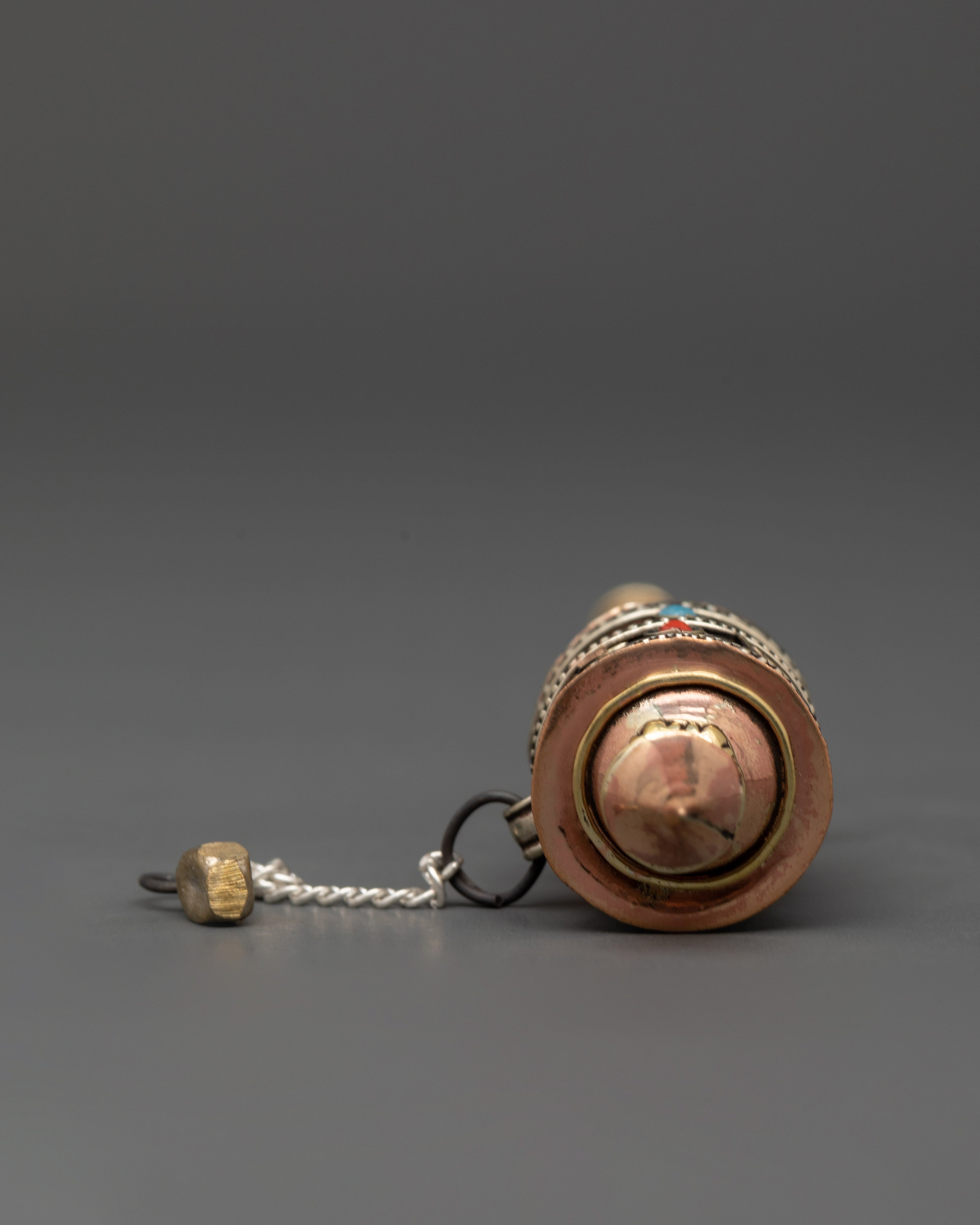 Tibetan Sacred Mantra Engraved Prayer Wheel for Tibetan Ritual and Meditation