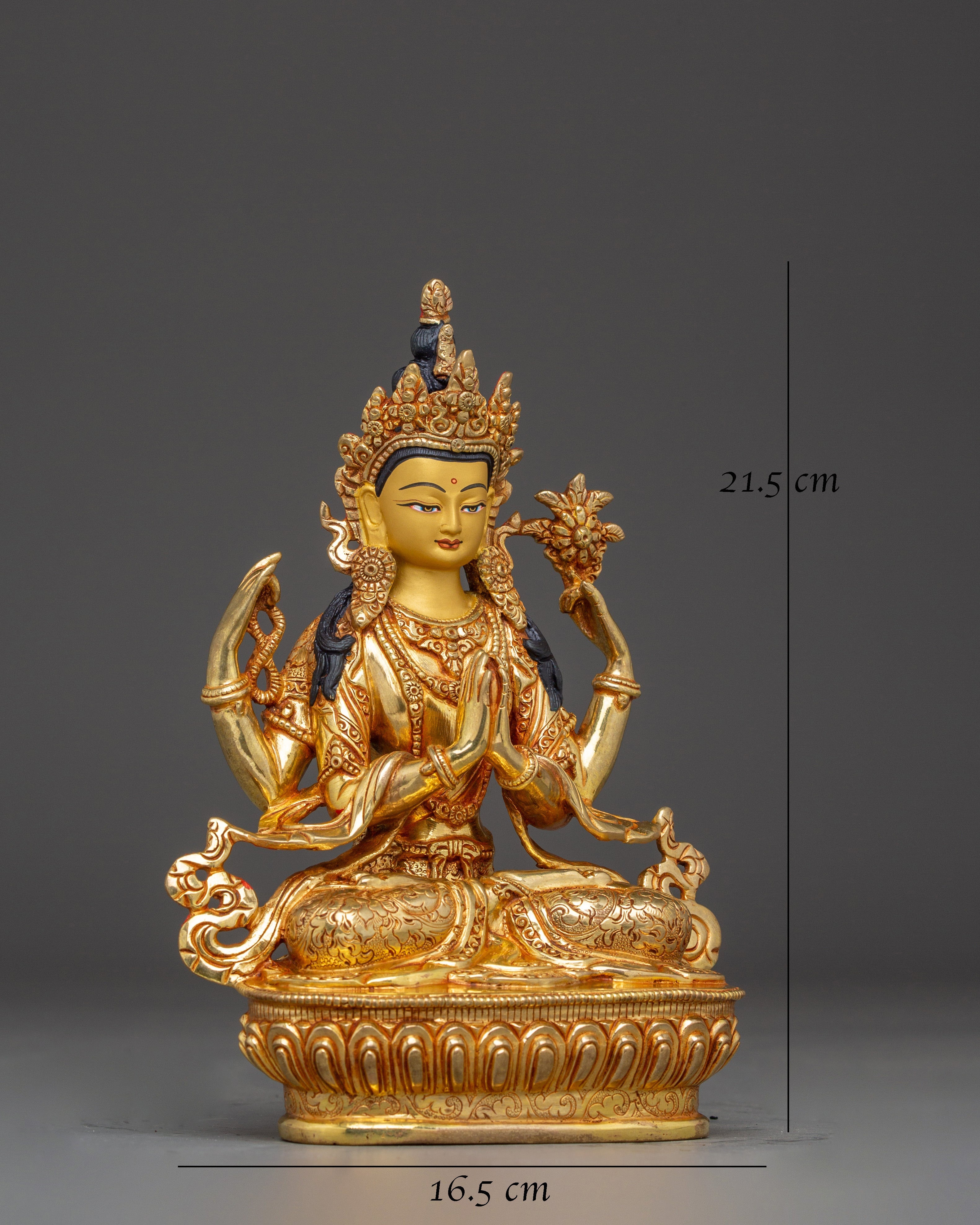 Handcrafted Avalokiteshvara Copper Statue