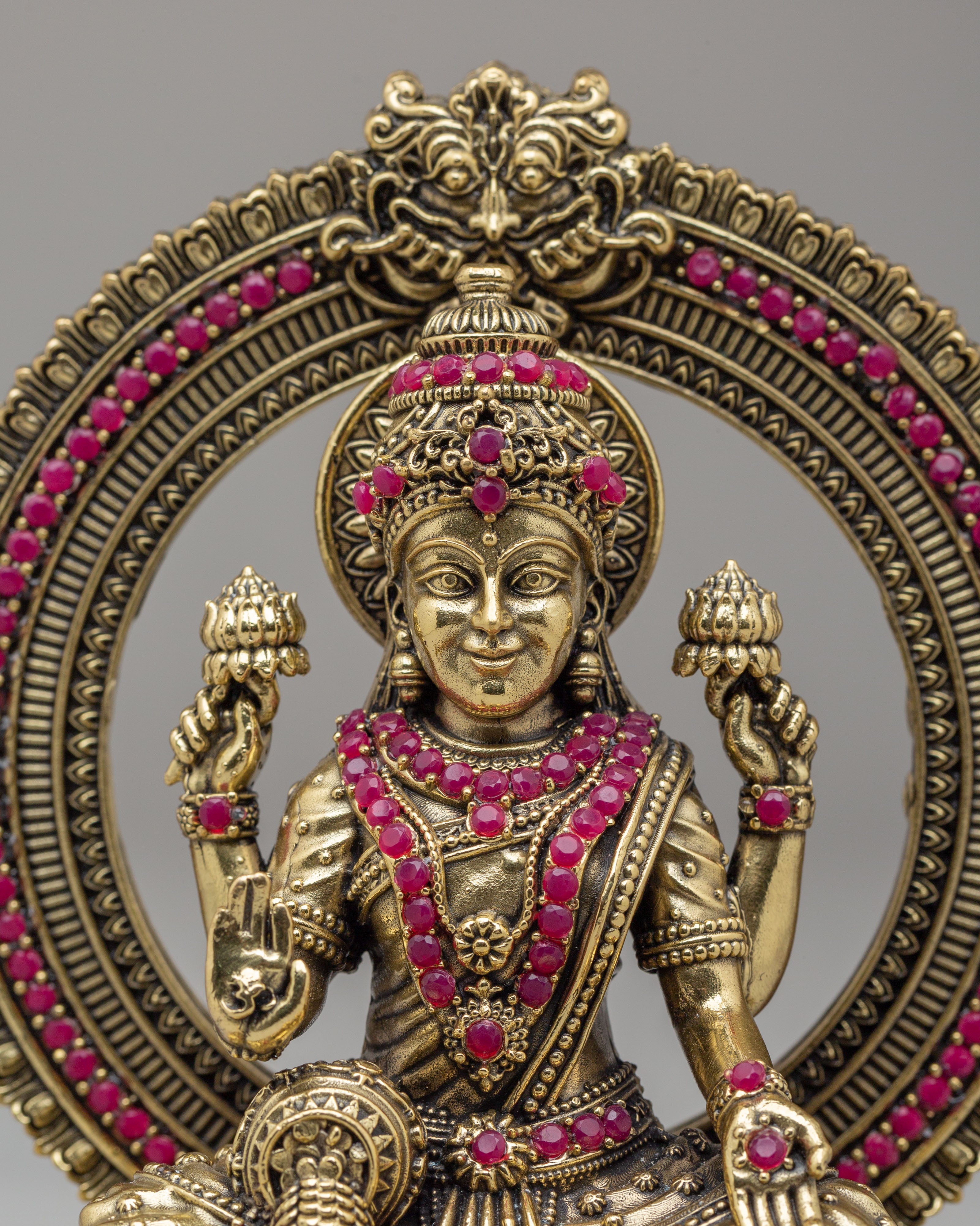 Handcrafted Laxmi Altar Statue | Copper and Bronze Hindu Goddess Sculpture