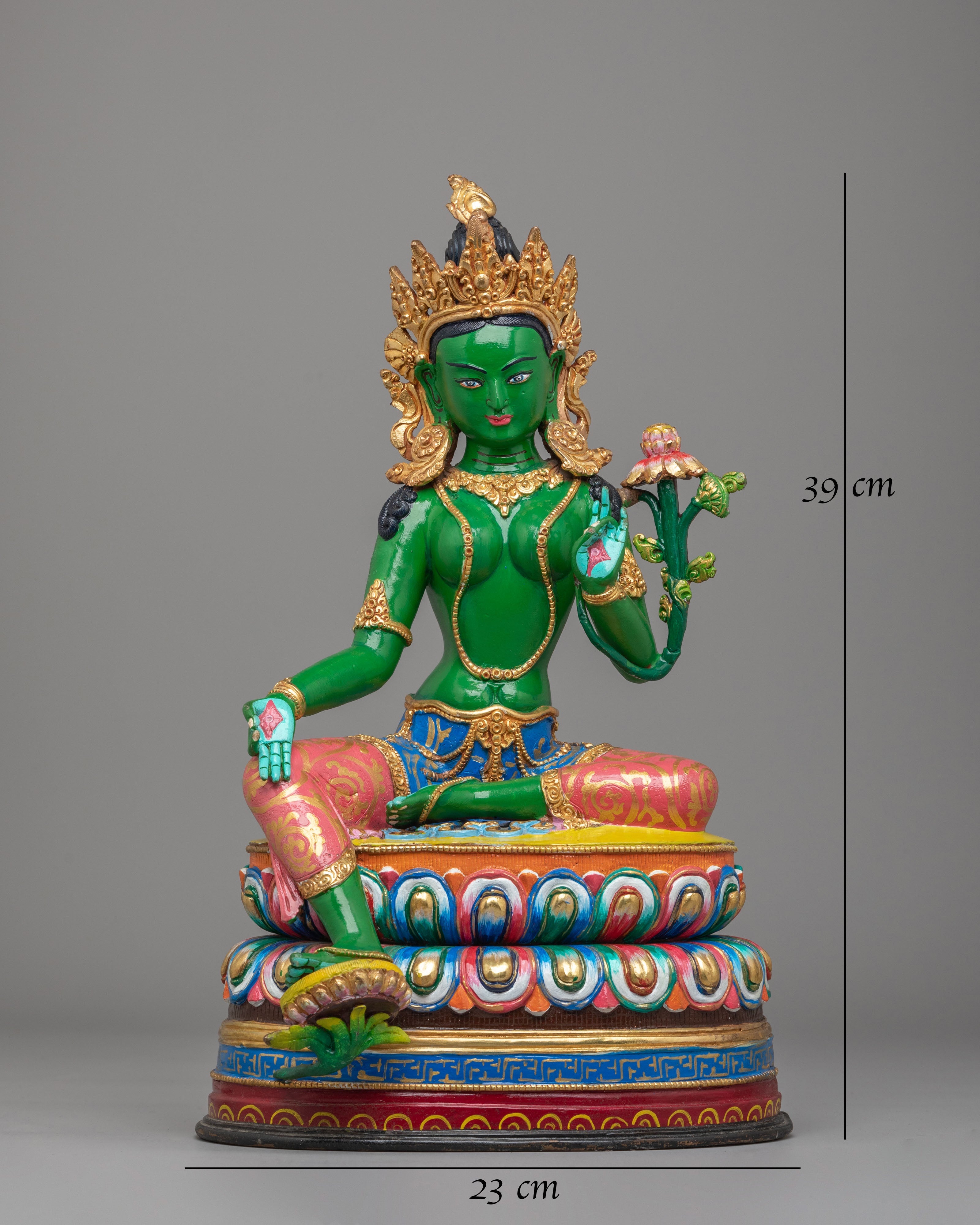 Green Tara Sculpture for Buddhist Altars | Spiritual Home Decor