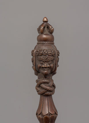 Copper Dorje Phurba | Sacred Ritual Tool for Spiritual Protection