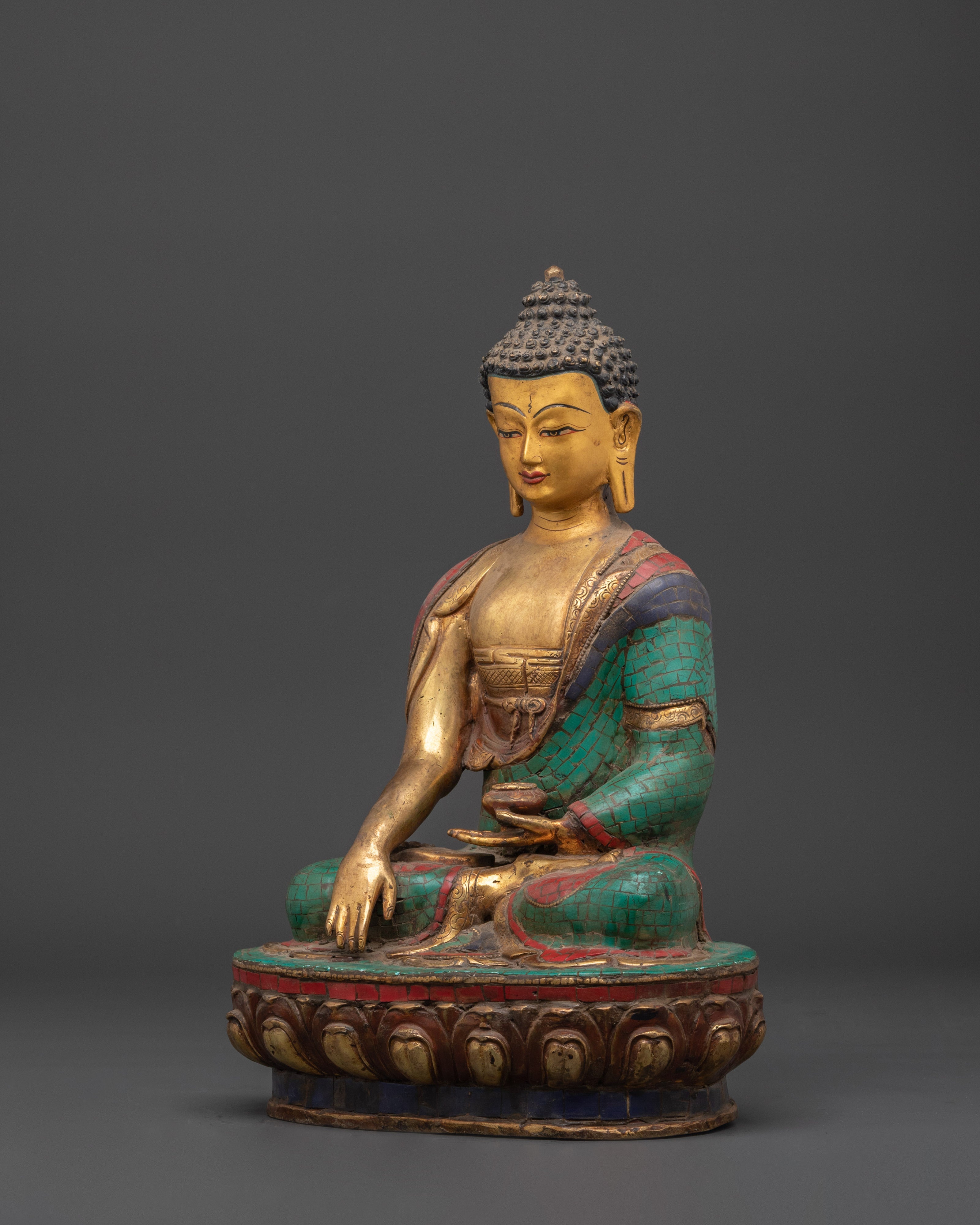 Shakyamuni Buddha Meditation Copper Statue | Figurine for Altar Spaces and Shrine Decor