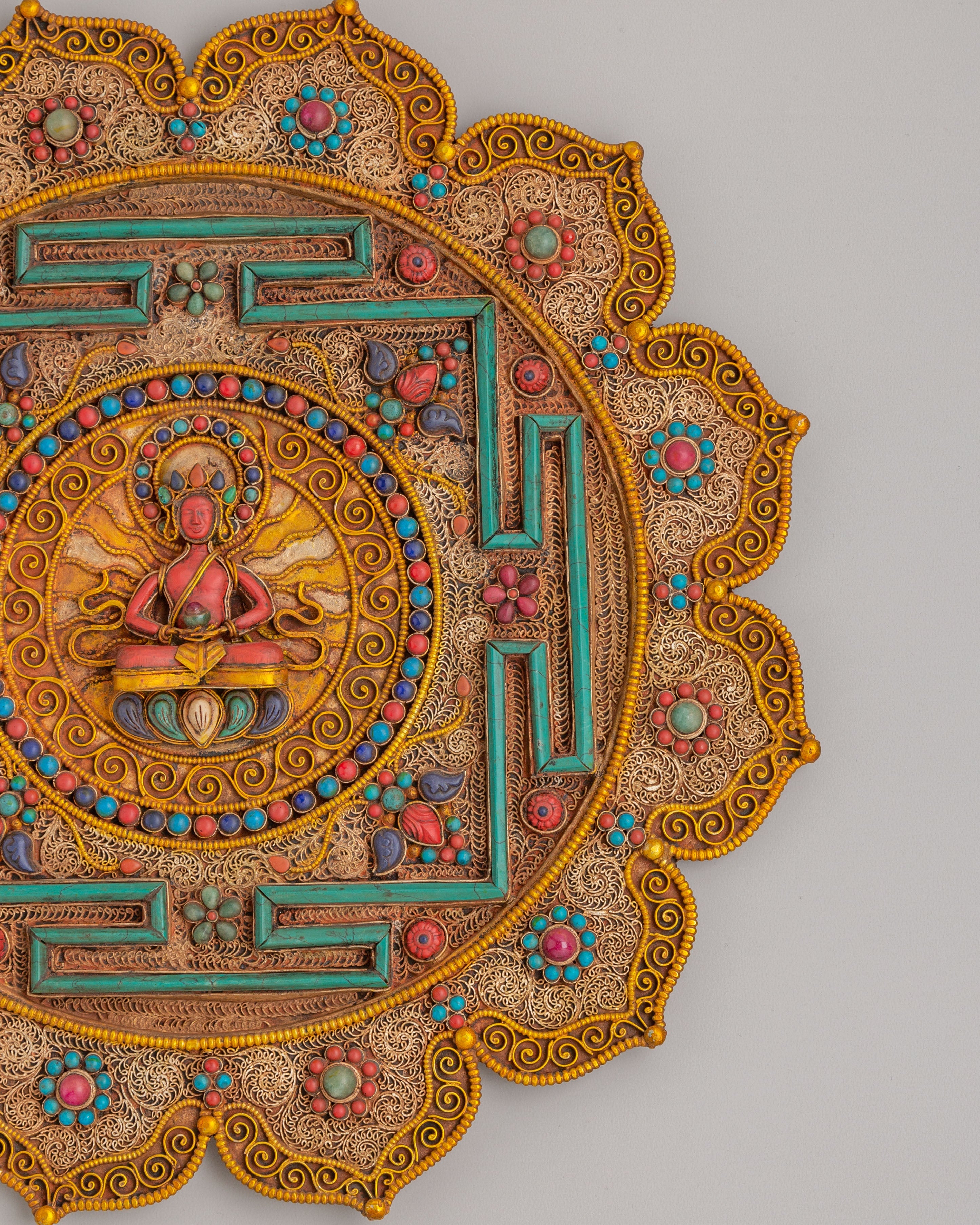 Amitayus Mandala Wall Hanging | Tibetan Long Life Deity Wall Hanging