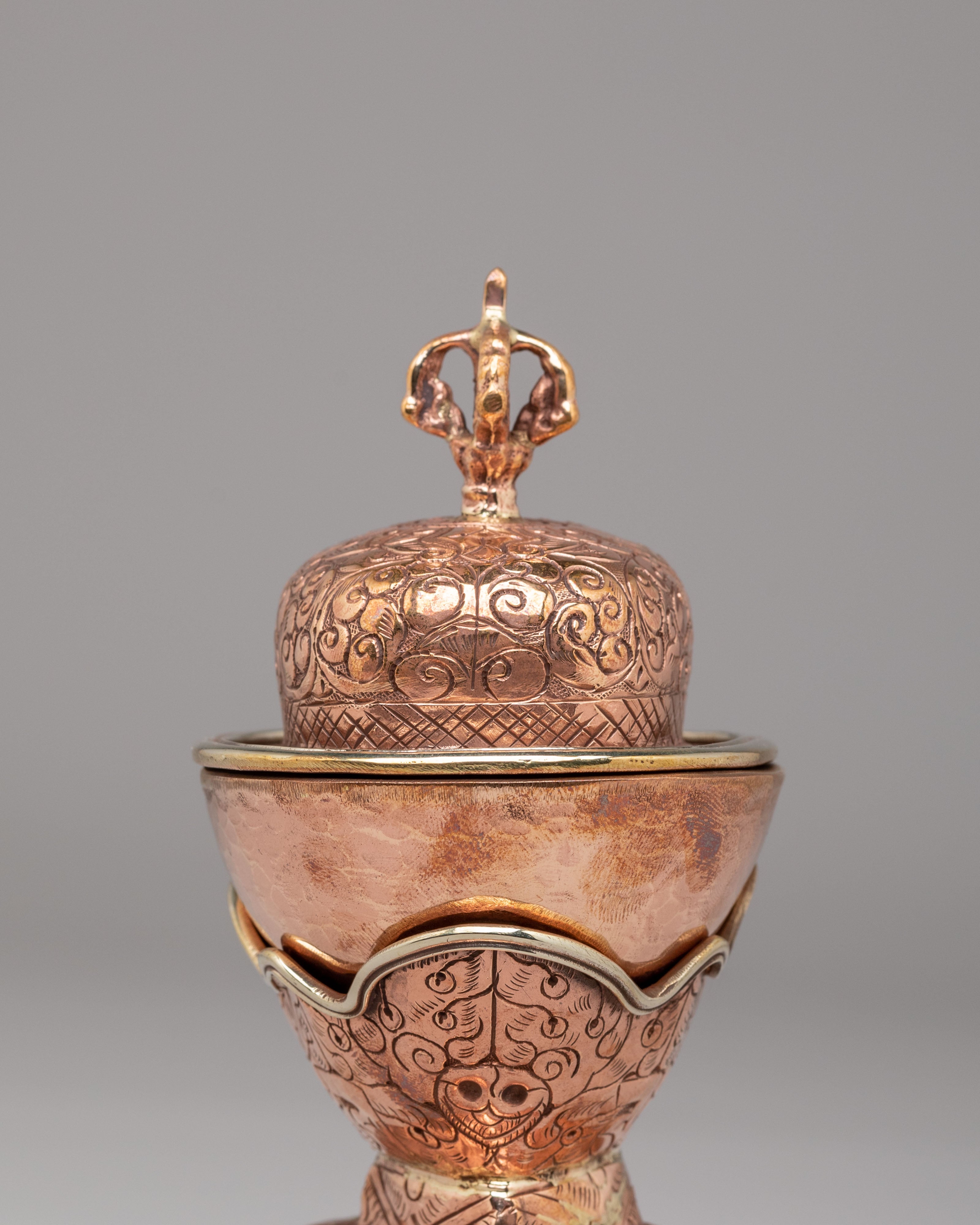 Tibetan Ceremonial Kapala | Buddhist Skull Cup for Rituals