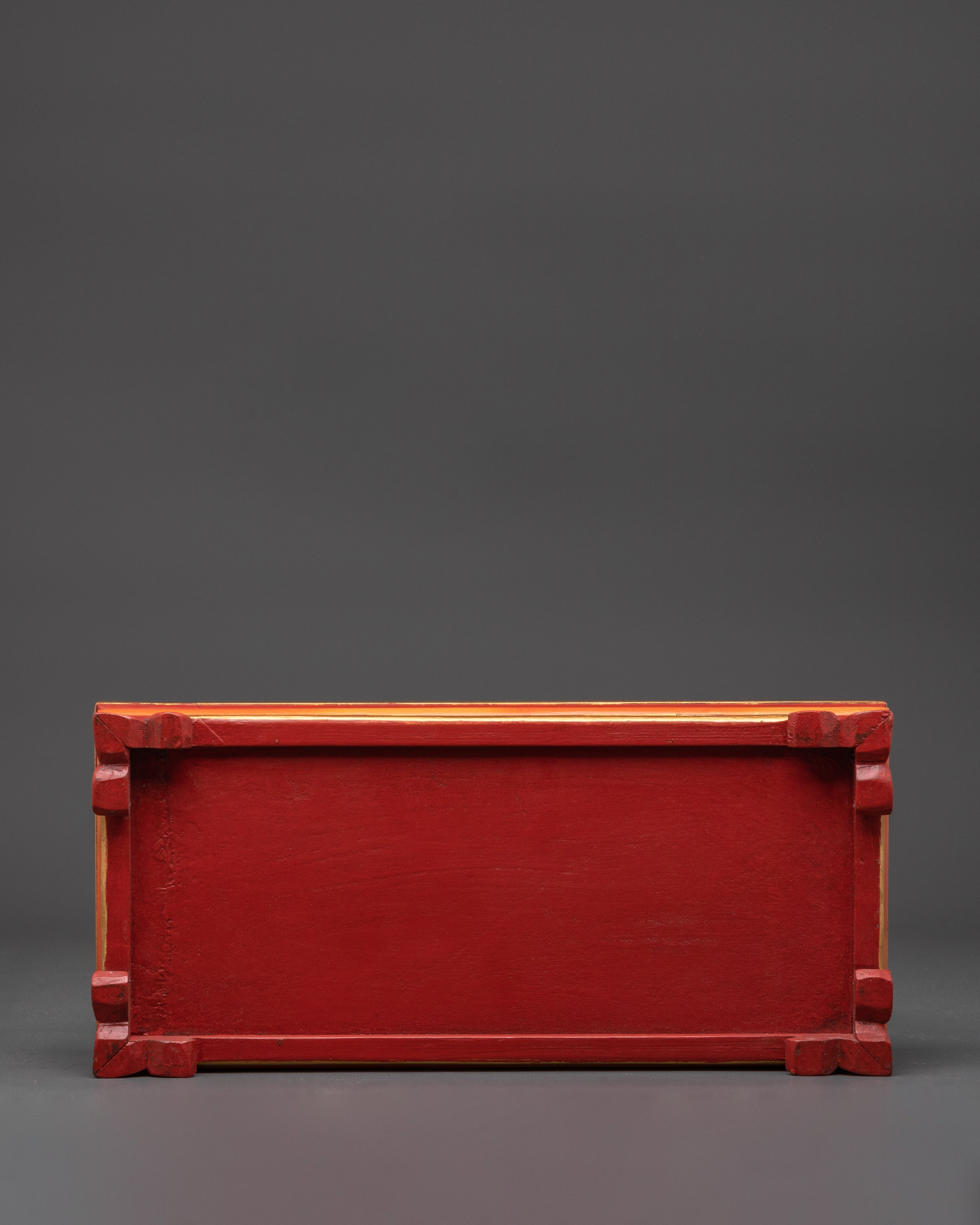Handcrafted Tibetan Wooden Tray | Spiritual Art for Your Altar and Home