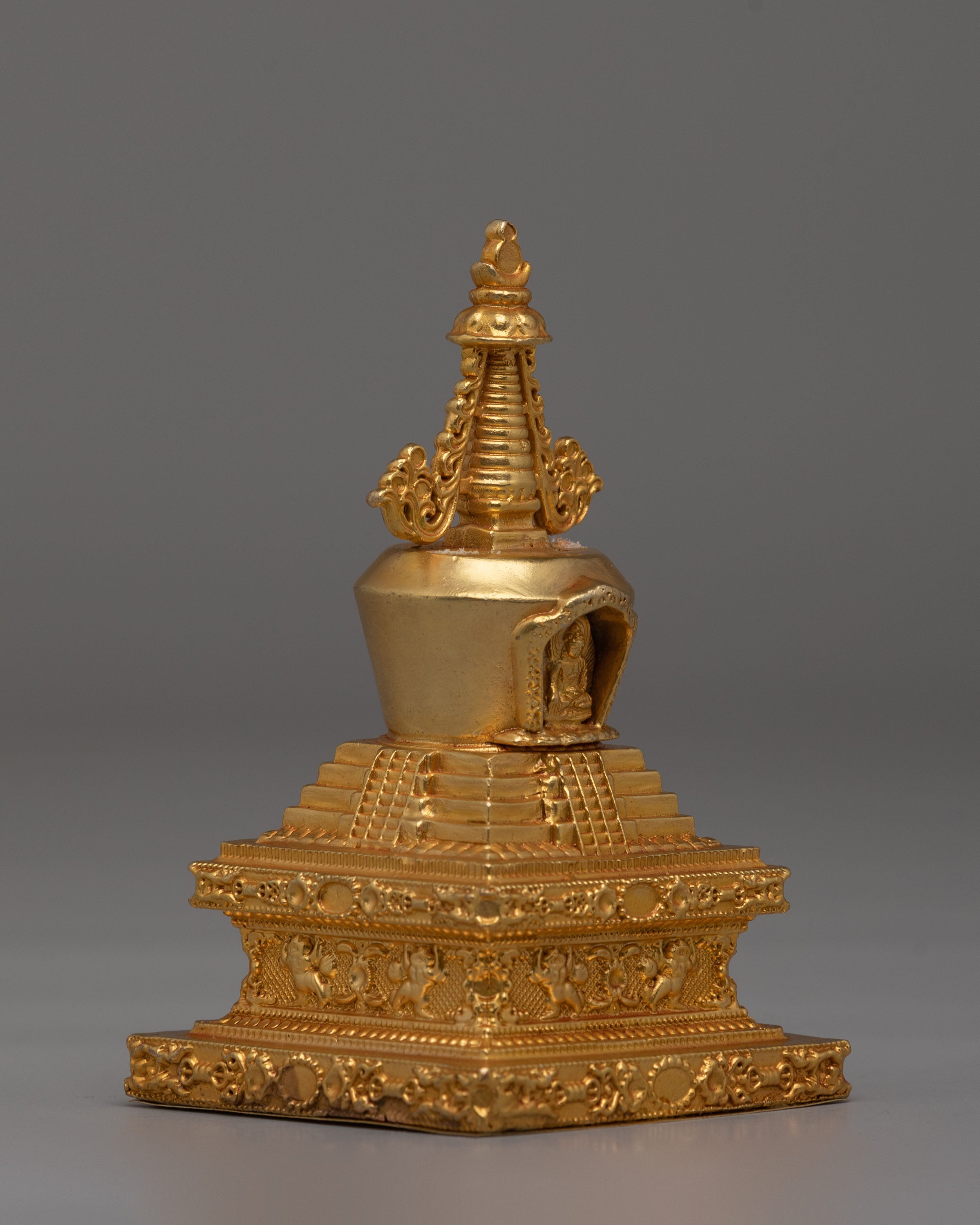 Handcrafted Descent from Heaven Stupa | Symbol of Enlightenment