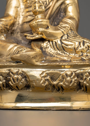 Brass Guru Rinpoche Statue | The Lotus-Born Master of Tibetan Buddhism