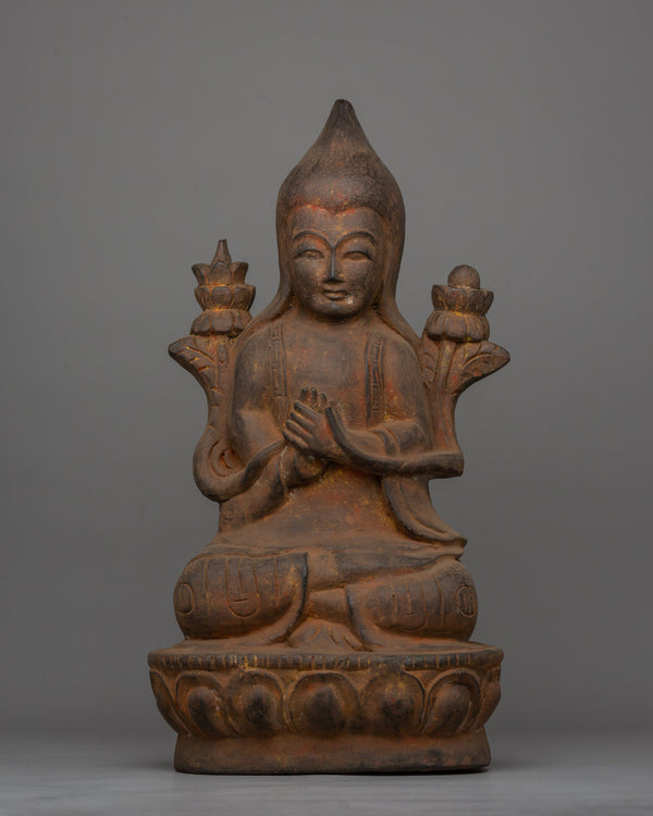 Bodhi Wooden Tsongkhapa Statue