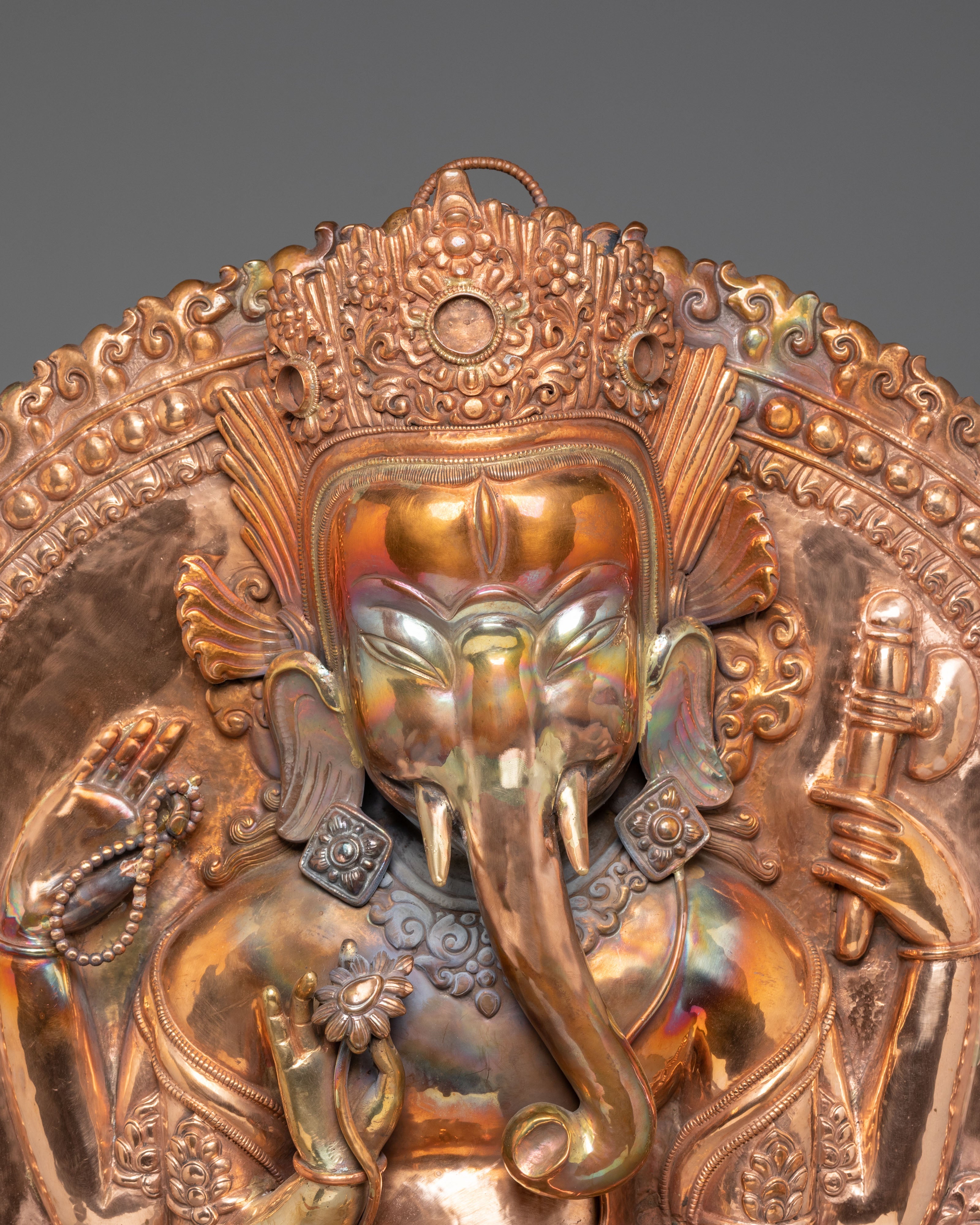 Handcrafted Copper Ganesha Wall Hanging | Spiritual and Decorative Art for Home