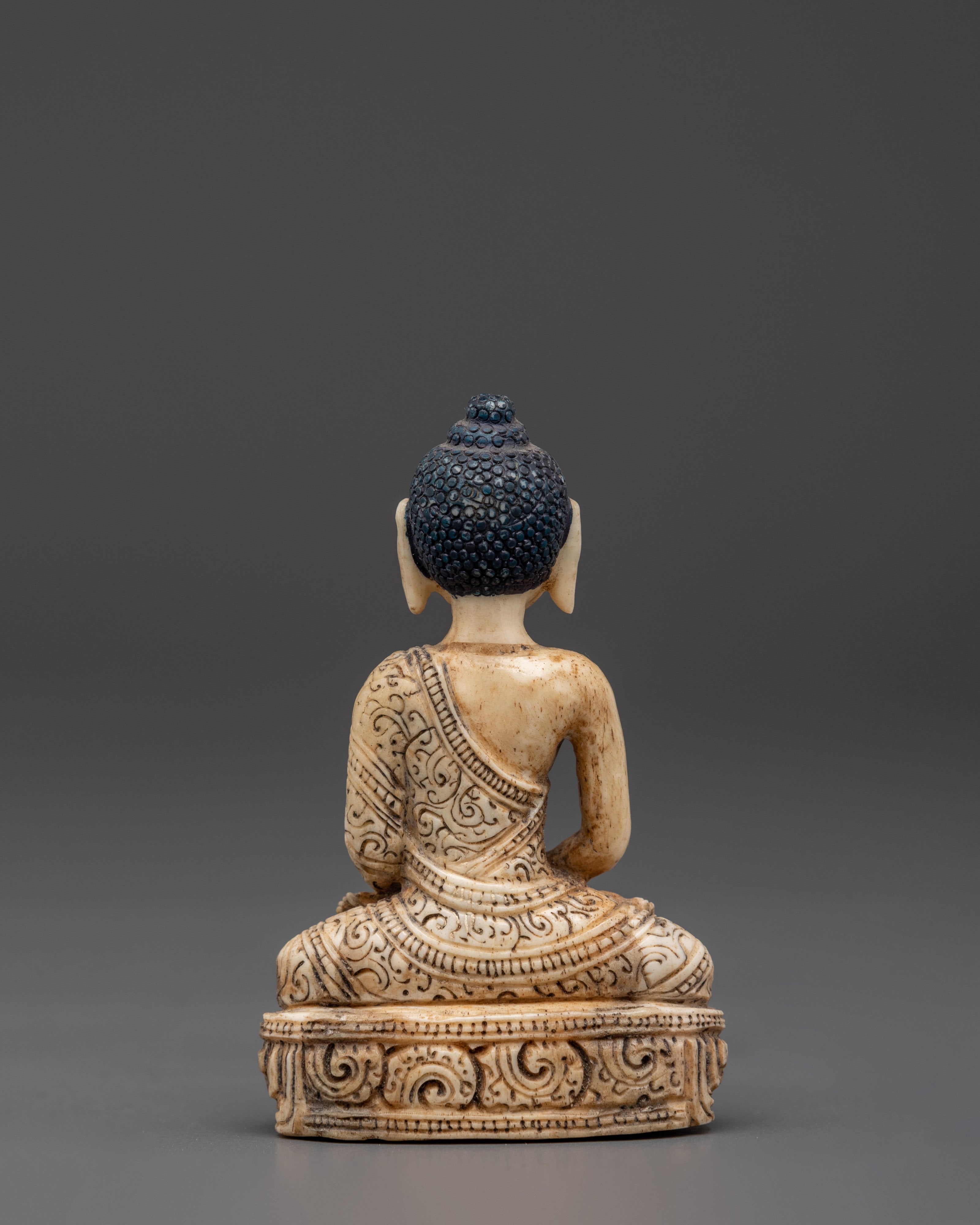 Sacred Ethically Sourced Yak Bone Amitabha Buddha Sculpture | Meditation Gift