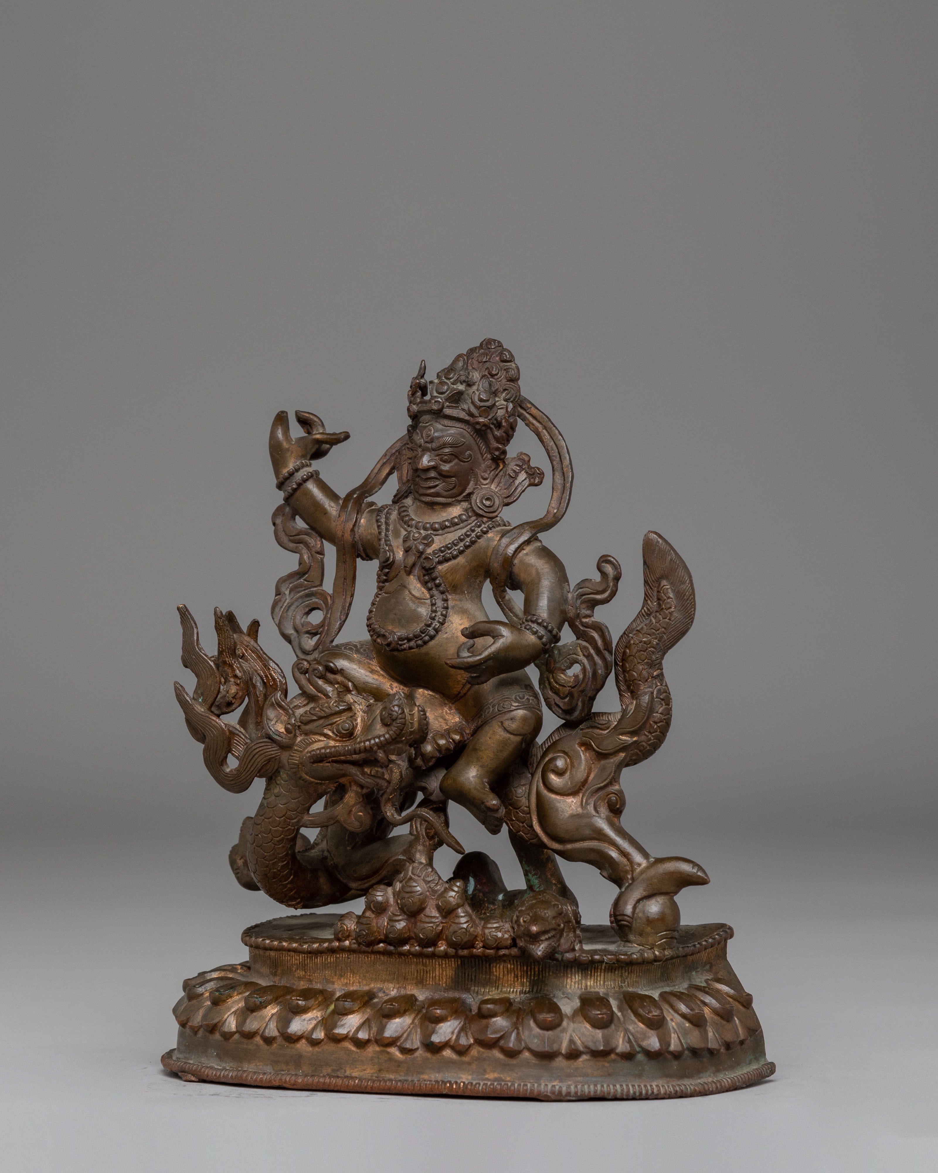 Sacred Buddhist Wealth Icon White Dzambhala Statue | Ideal for Decor