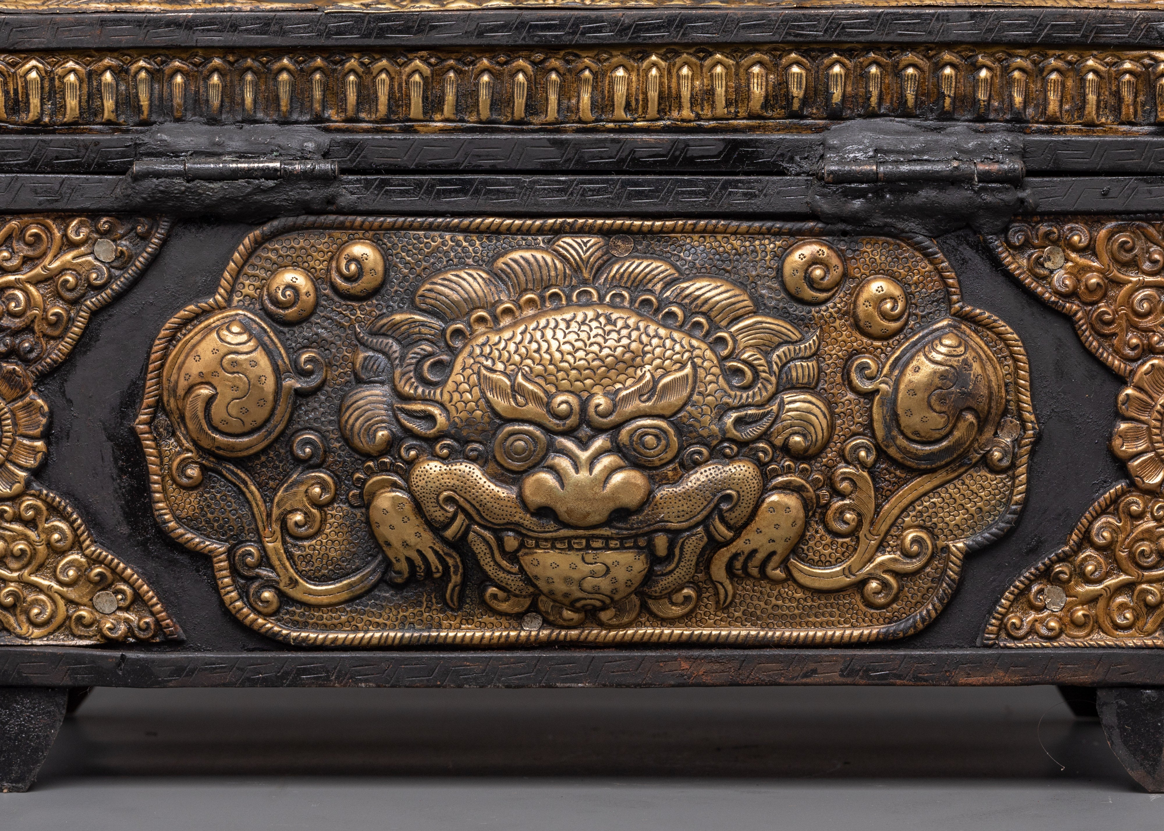 Treasure Chest Decor |  Chest with Elephant Carvings