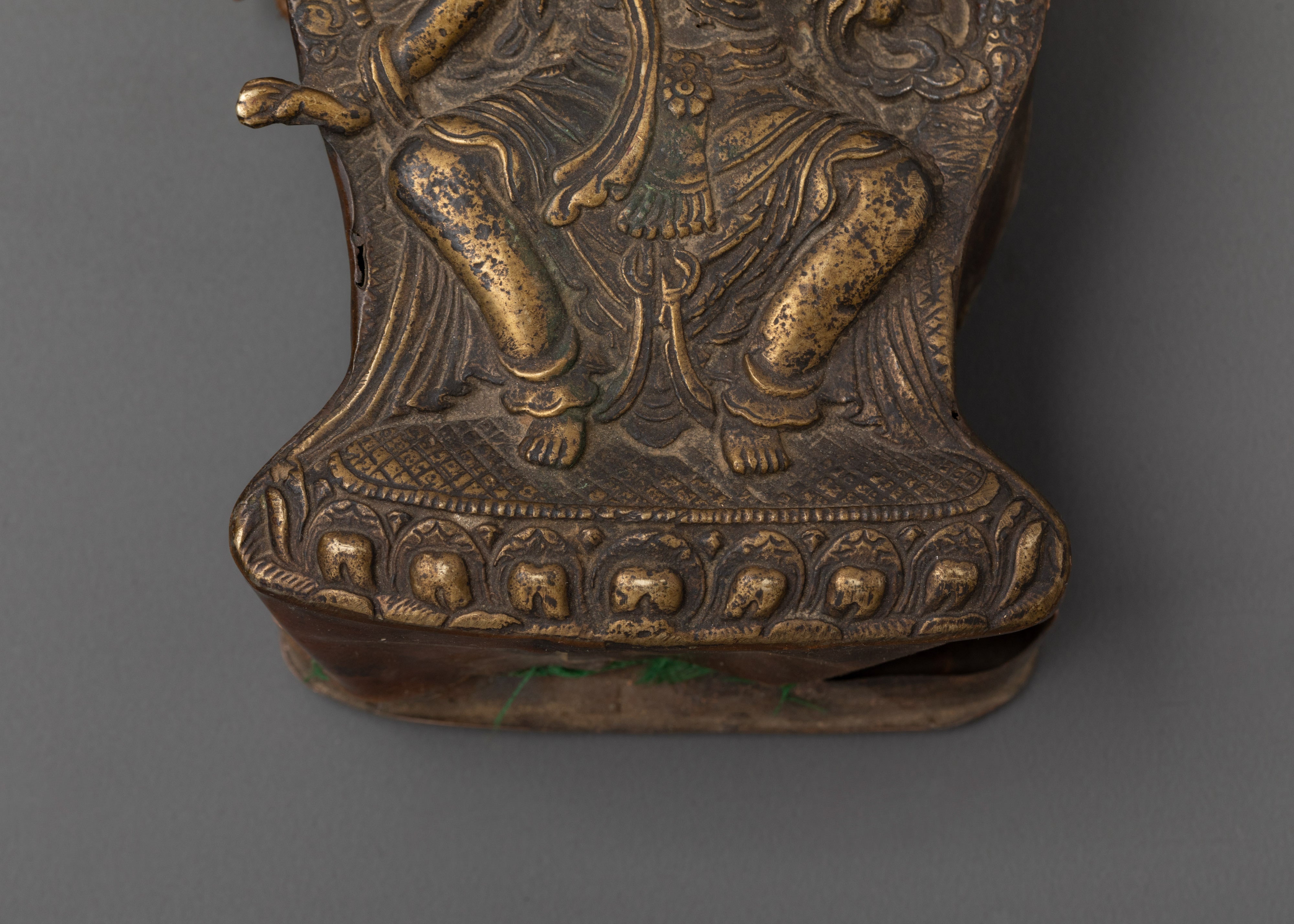 Tibetan Prayer Ghau Box | Brass Ritual Amulet Box with Antique Finishing