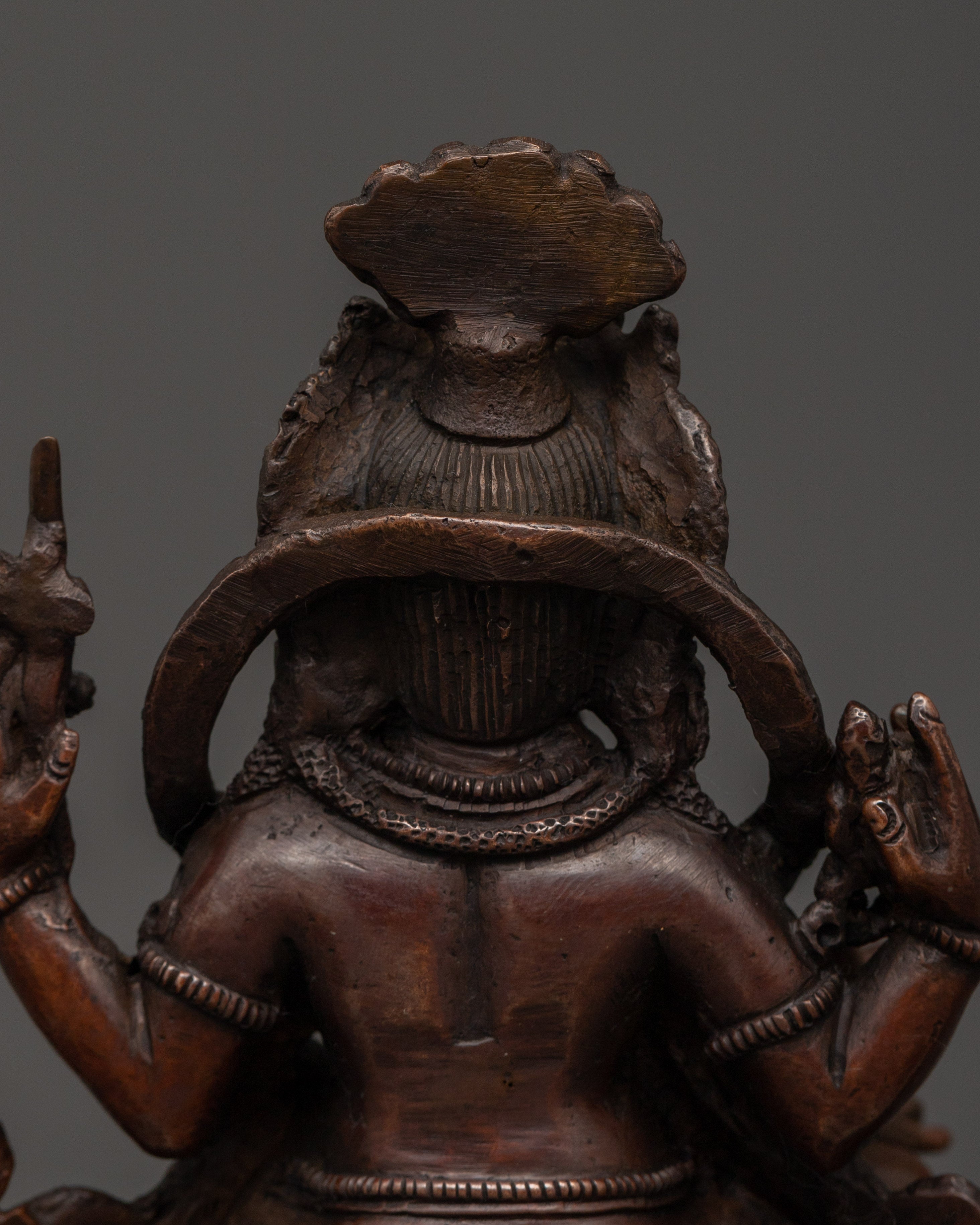 Lord Ganesh Oxidized Copper Hindu Deity Sculpture | Remover of Obstacles, Prosperity and Wisdom Symbol
