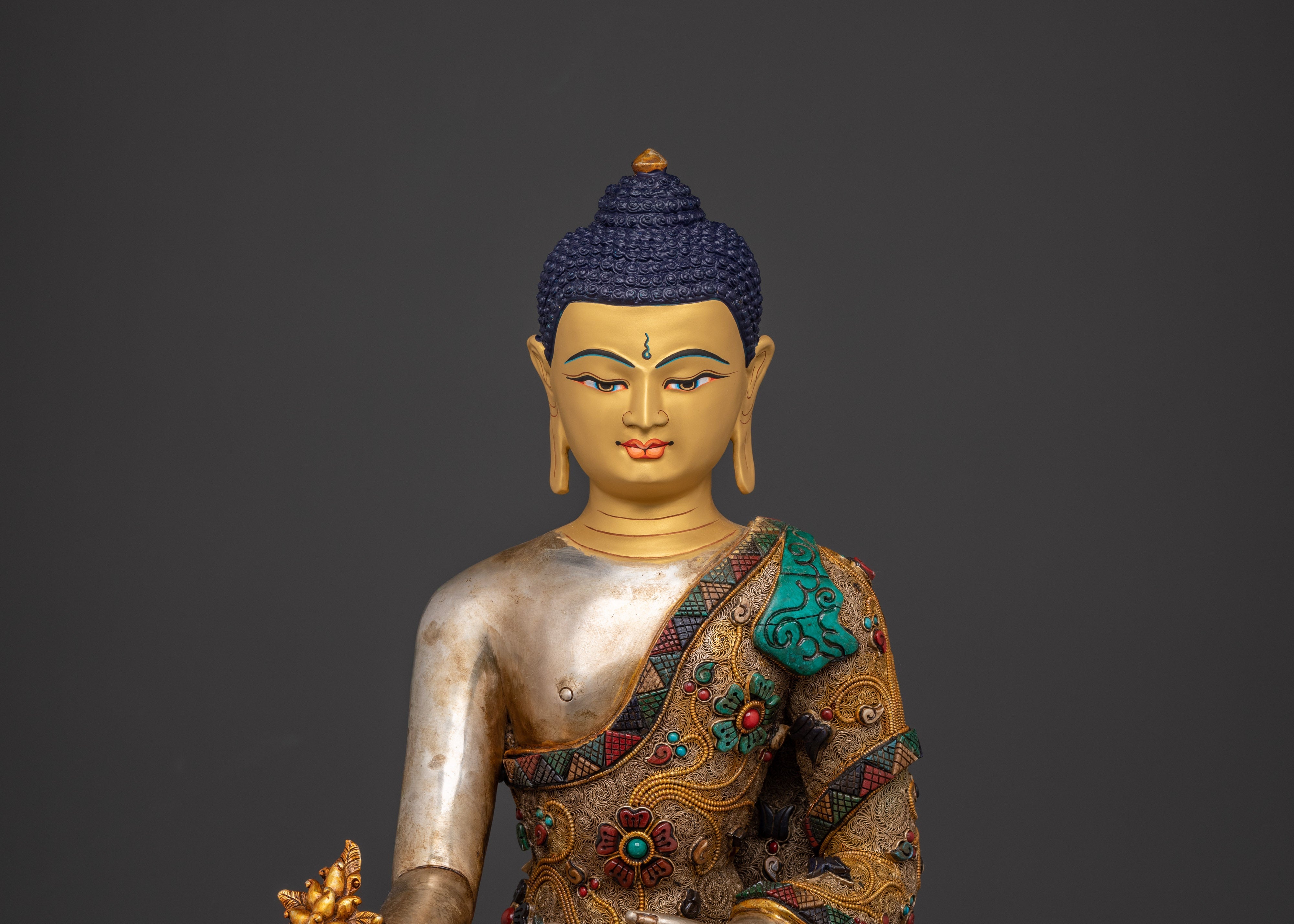 Peaceful Medicine Buddha Sculpture | Precious Work of Art
