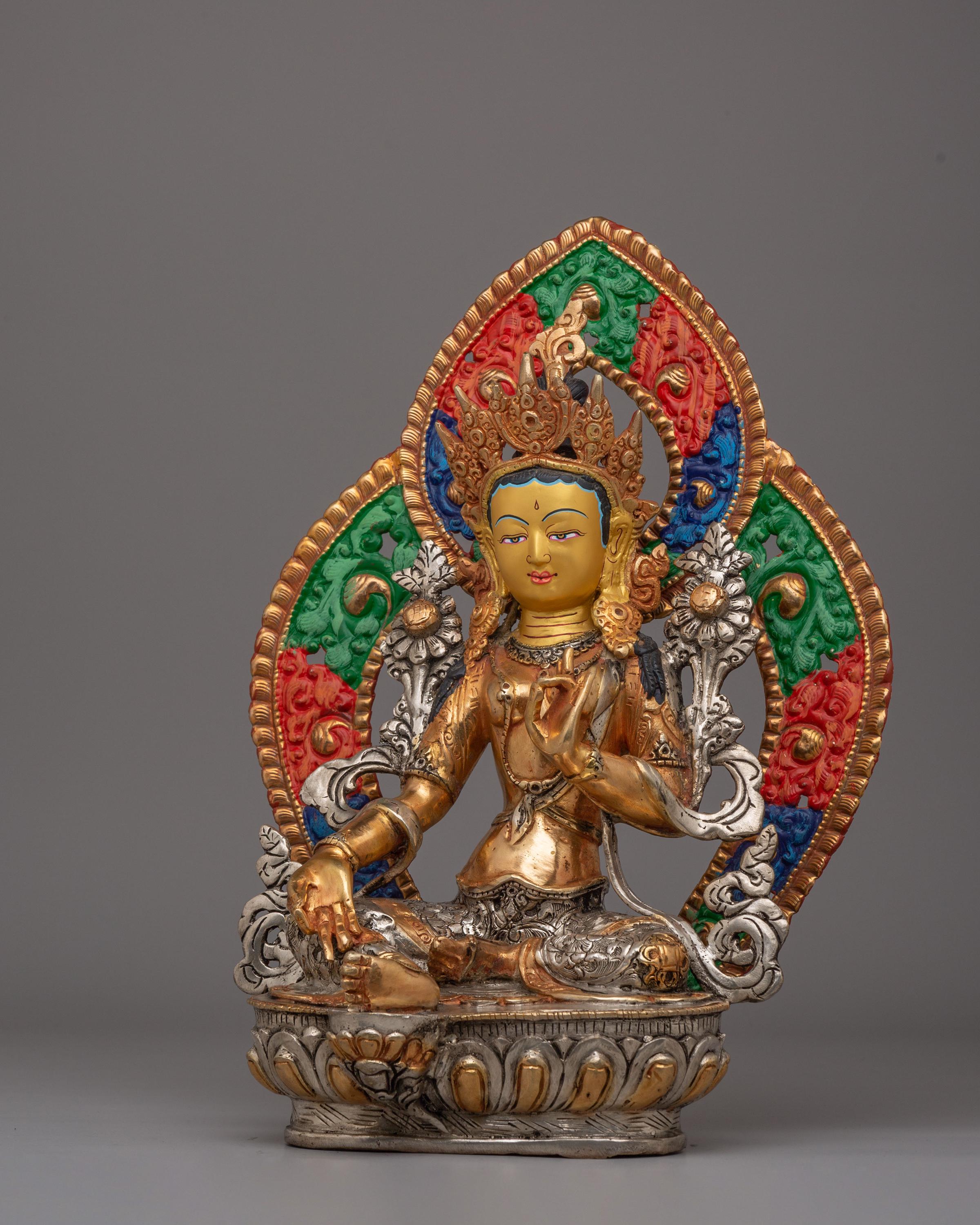 Shyama Tara Statue Of Love And Compassion | Handcrafted Copper Body Statue