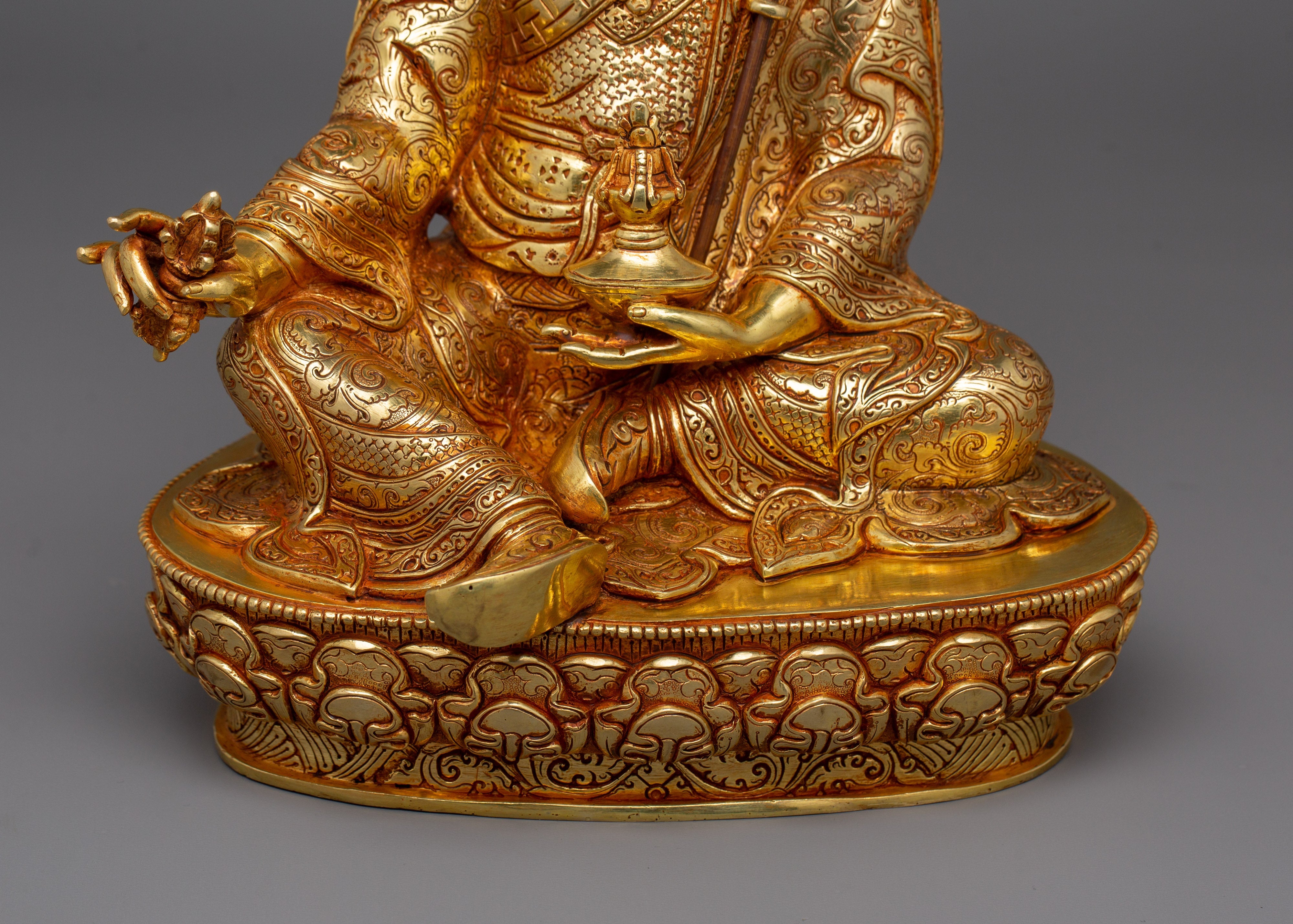 Guru Rinpoche Master of Vajrayana Buddhism Figurine | Artisan Himalayan Craft