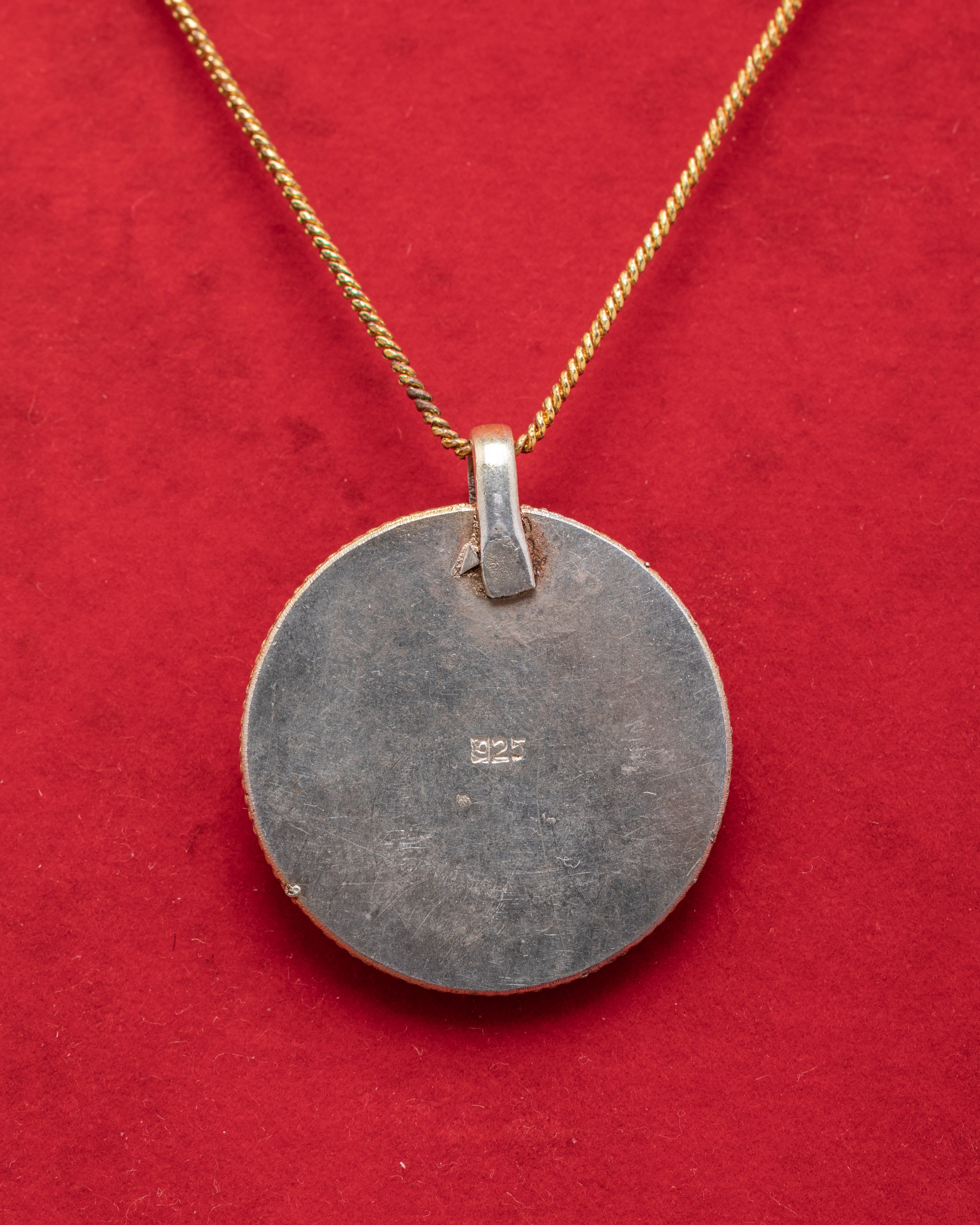 Traditional Handmade Gemstone Pendant | Unique Silver and Gold Jewelry