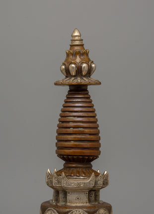 Handmade Traditional Kadampa Stupa | Symbol of Enlightenment and Spiritual Devotion