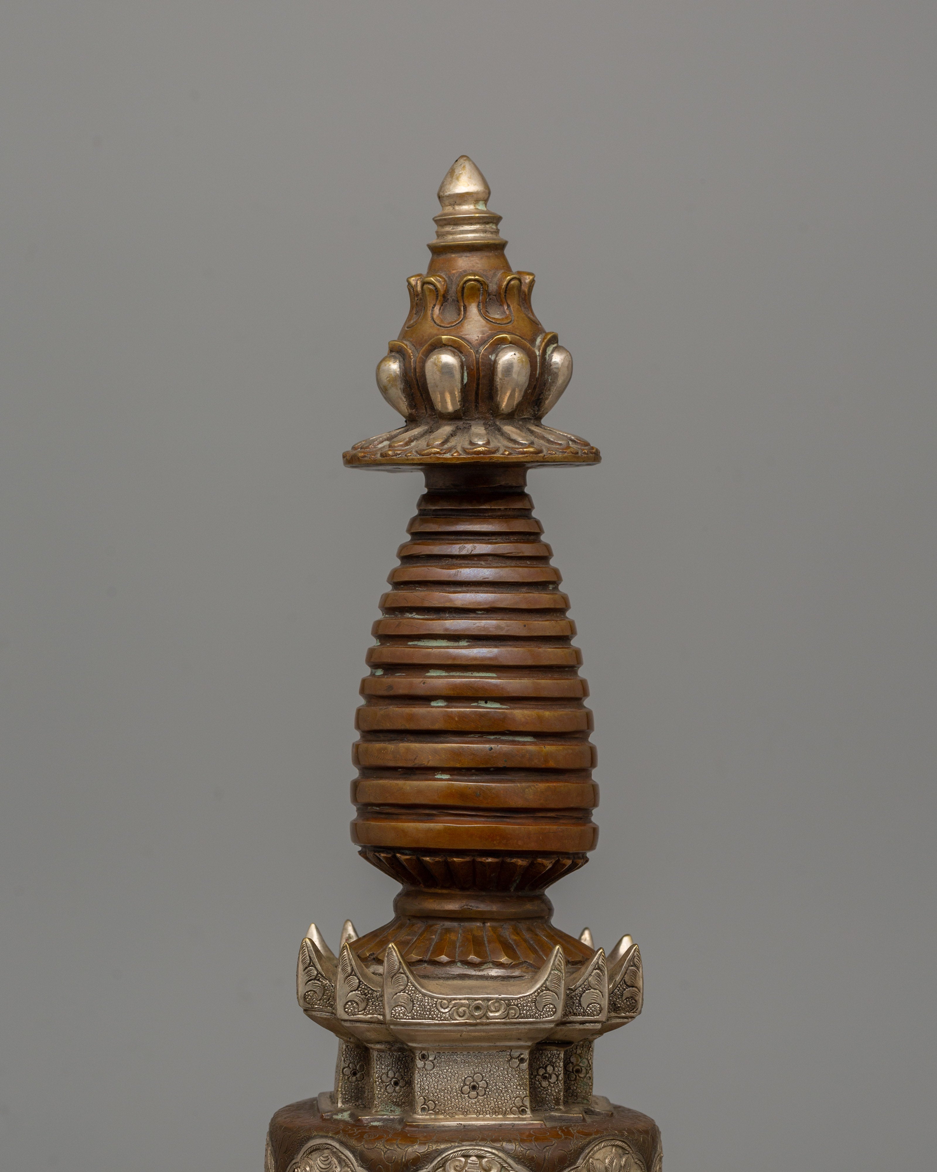 Handmade Traditional Kadampa Stupa | Symbol of Enlightenment and Spiritual Devotion