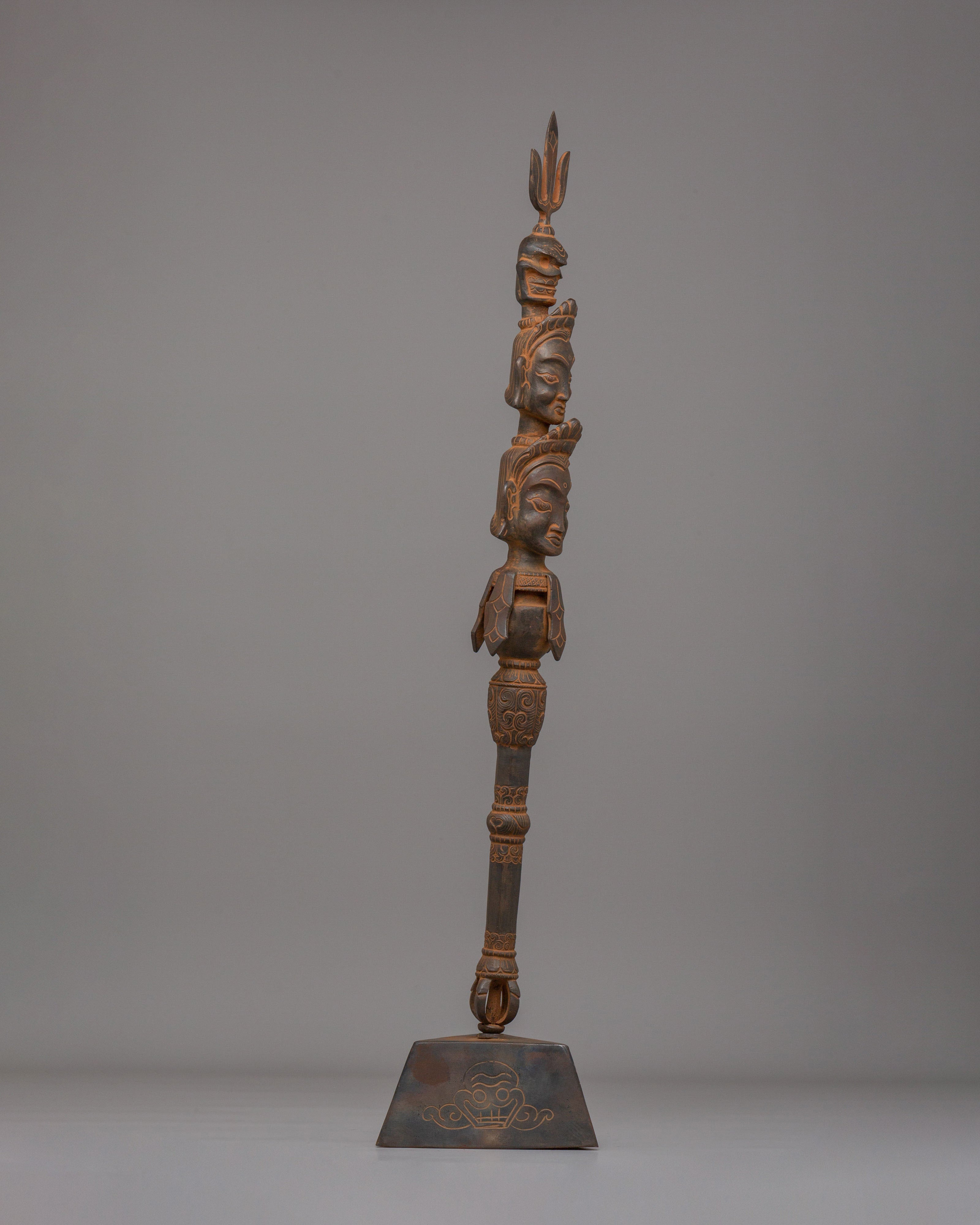 Traditional Khatvanga Ritual Instrument | Sacred Tool for Spiritual Ceremonies
