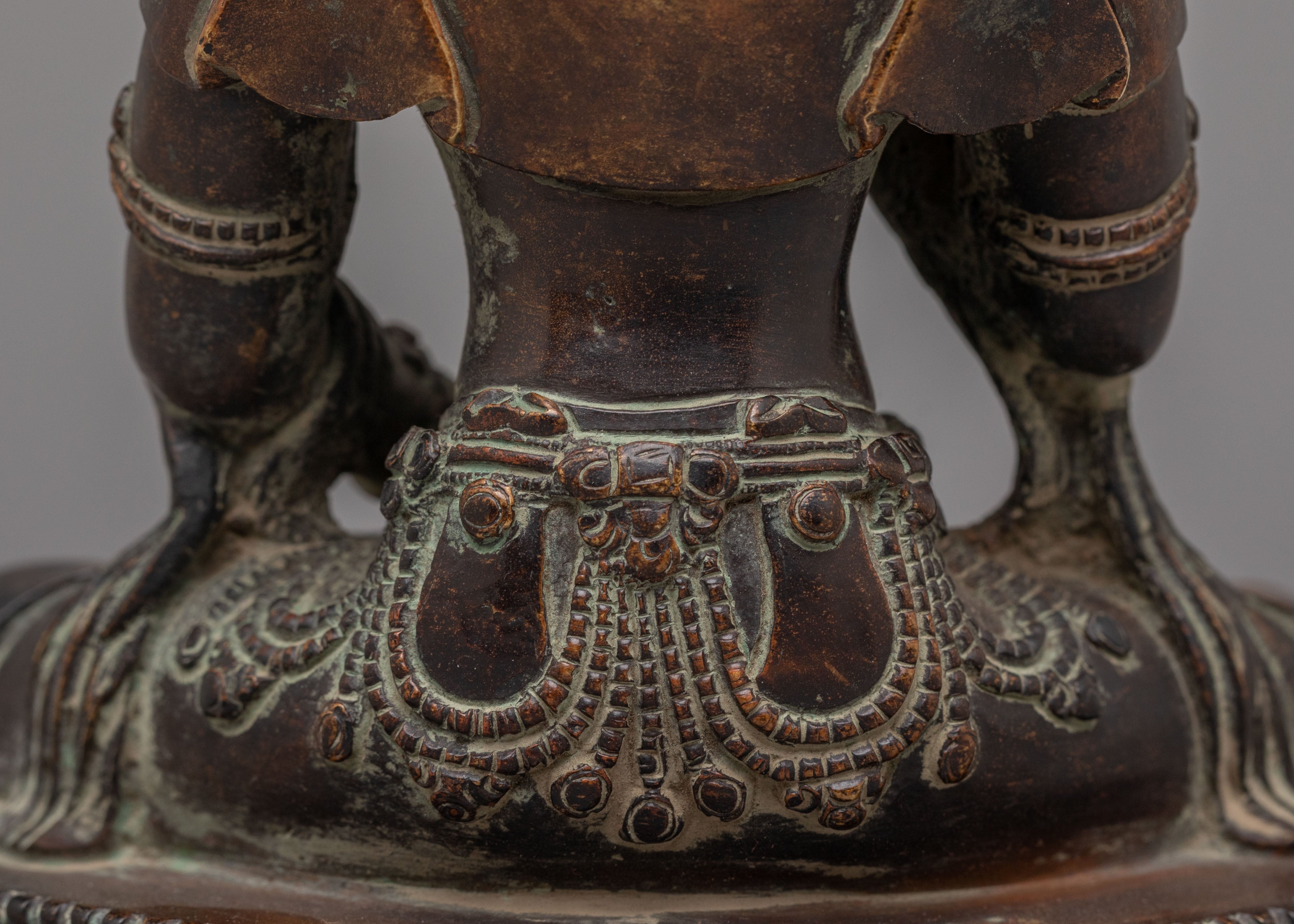 Tibetan Mitrugpa Figurine | Oxidized Copper Buddhist Sculpture