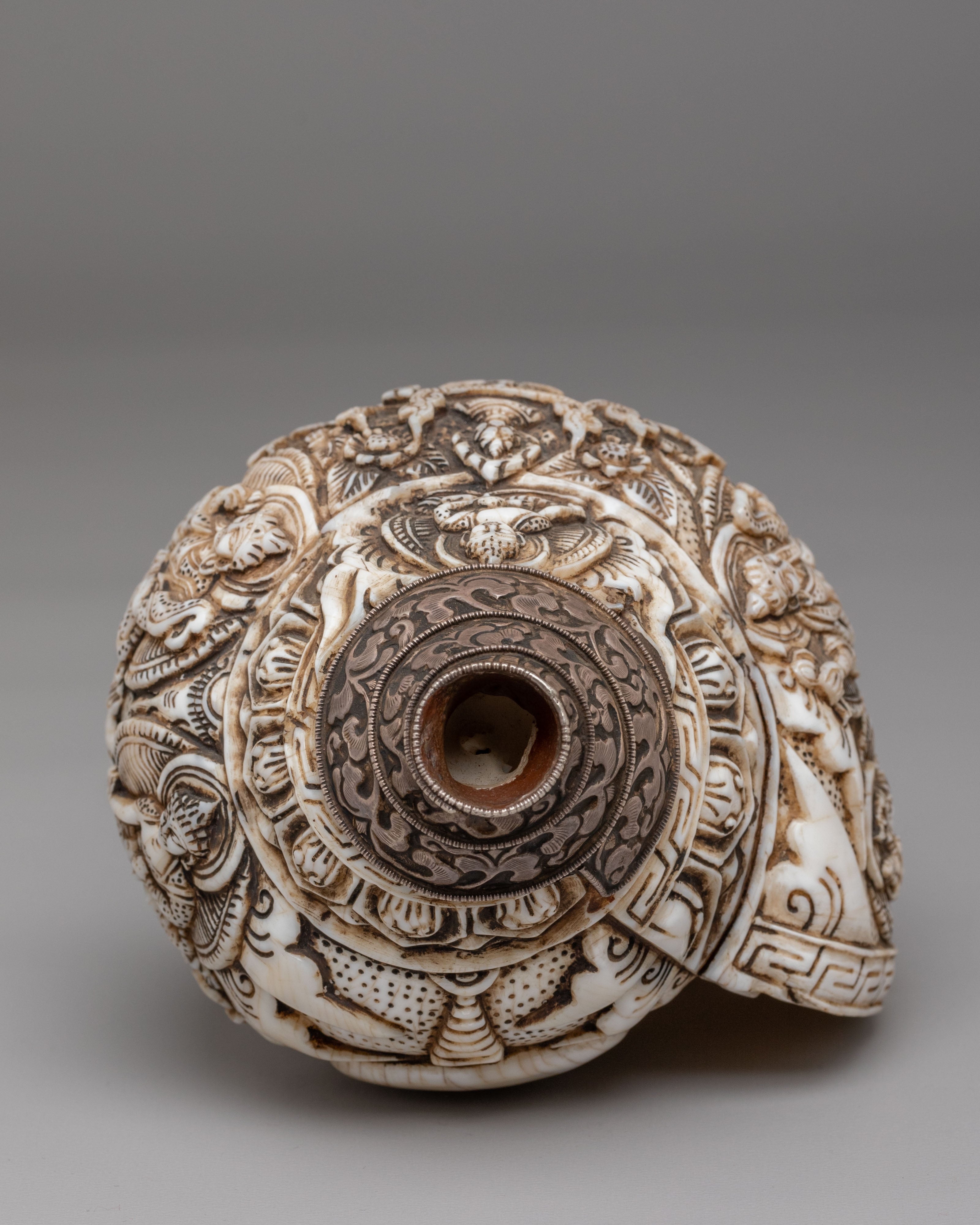 Guru Rinpoche Conch Shell | Tibetan Buddhist Ritual Tool