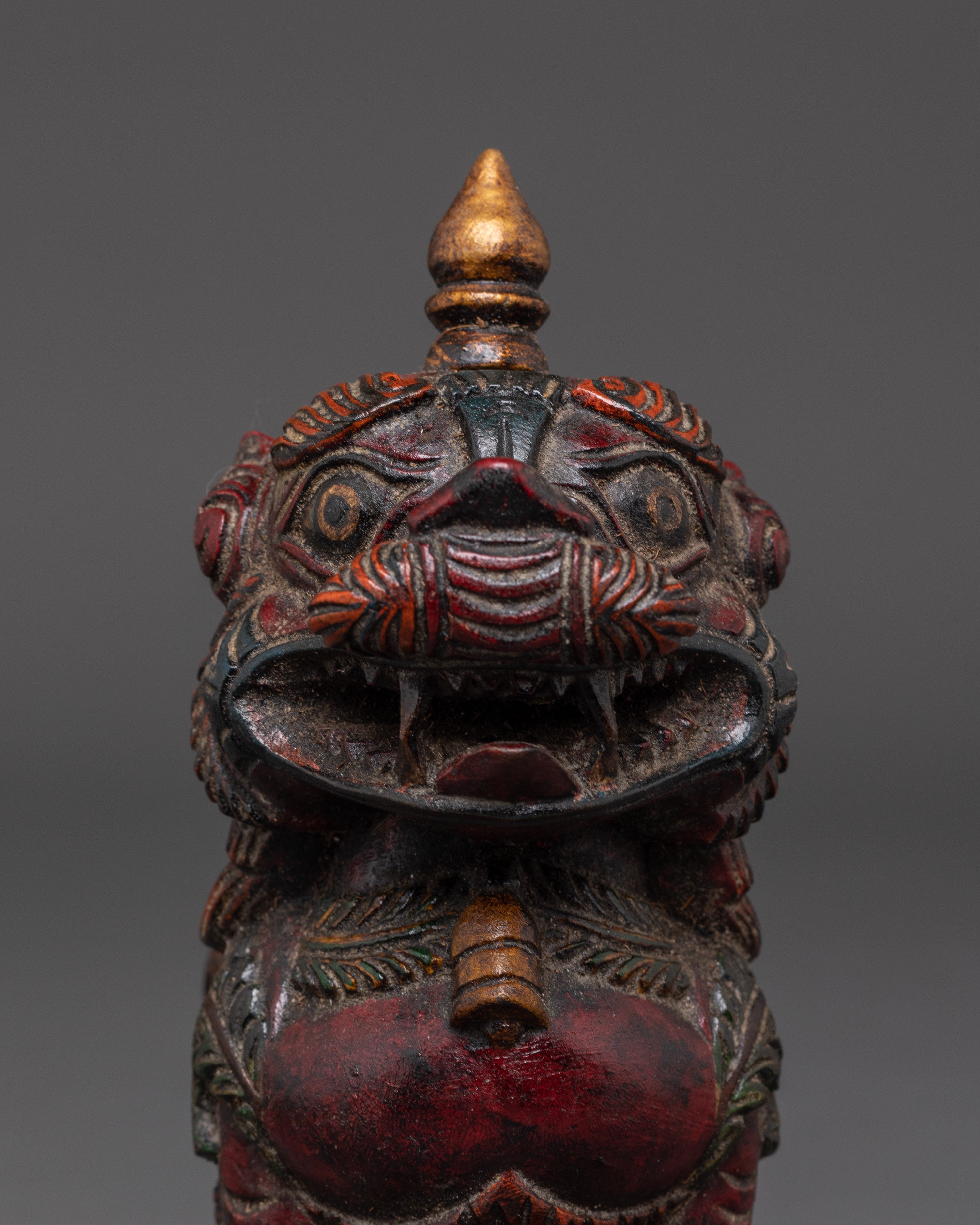 Sacred Copper Lion Statue Set | Spiritual Protection and Strength