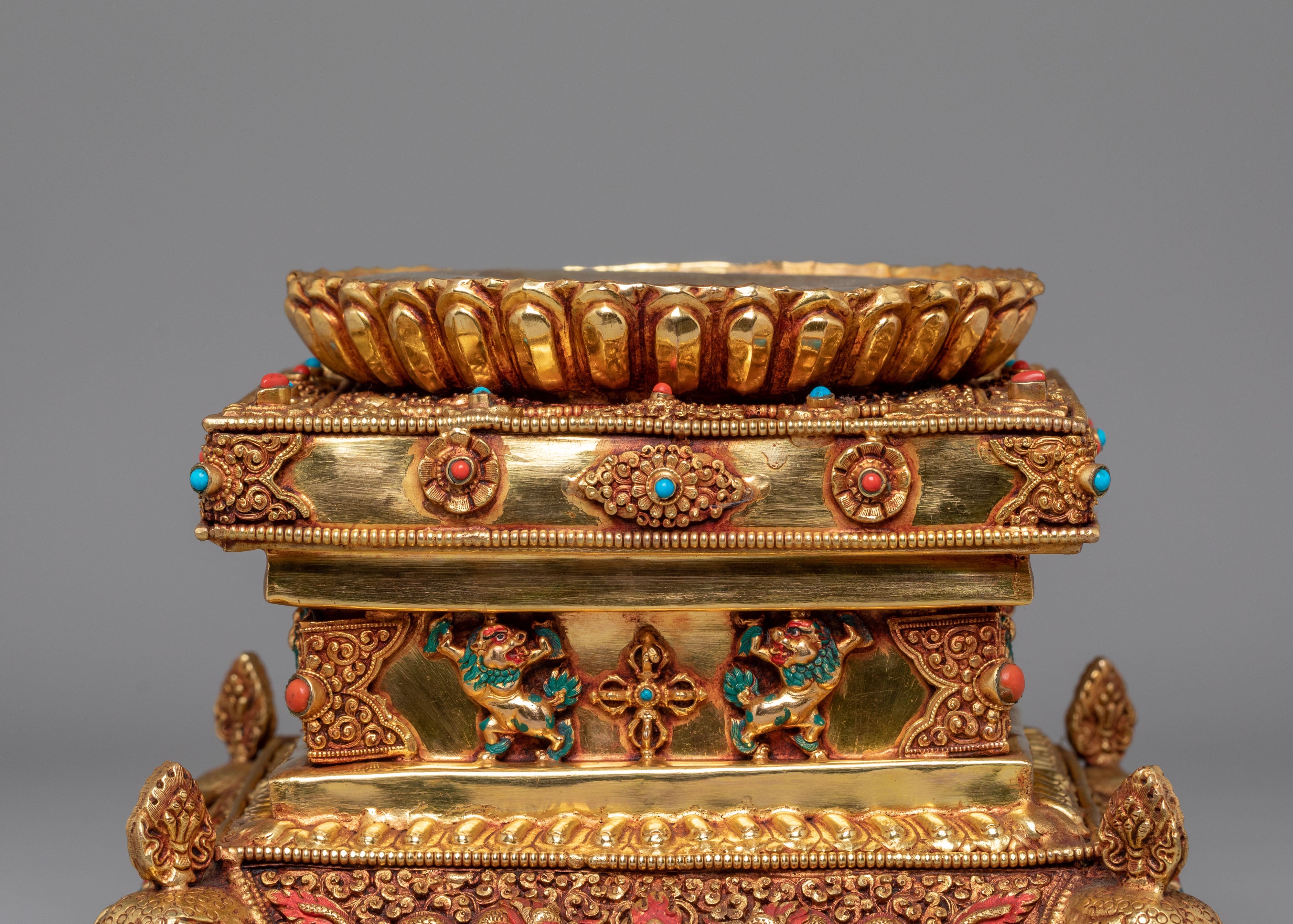 Himalayan Mandala Offering Piece | Tibetan Ritual Stupa Art