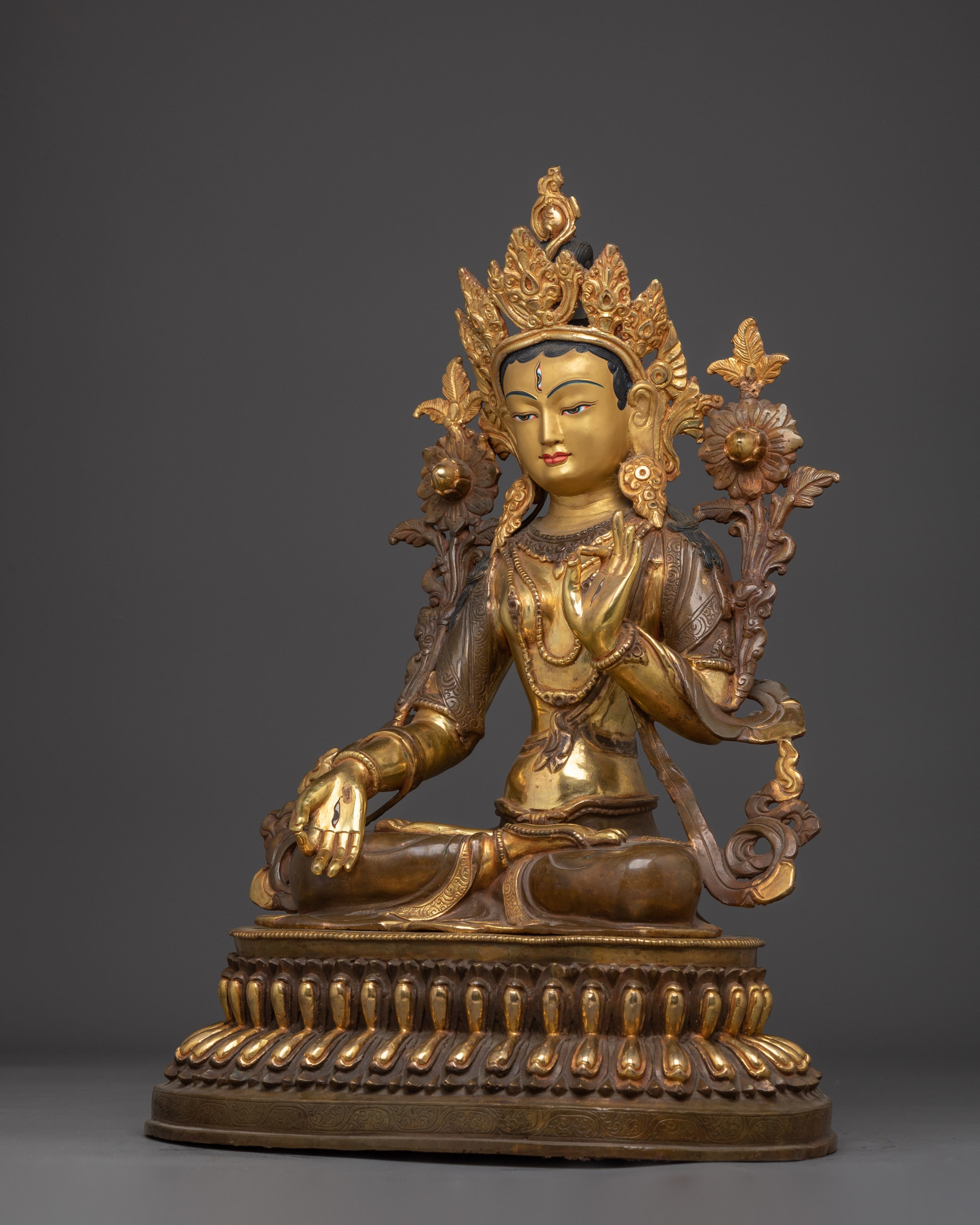 Golden Sita Tara Tibetan Deity Art | White Tara - Healing Deity