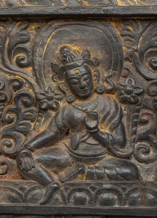 Carved Wooden Sutra Cover | Traditional Art