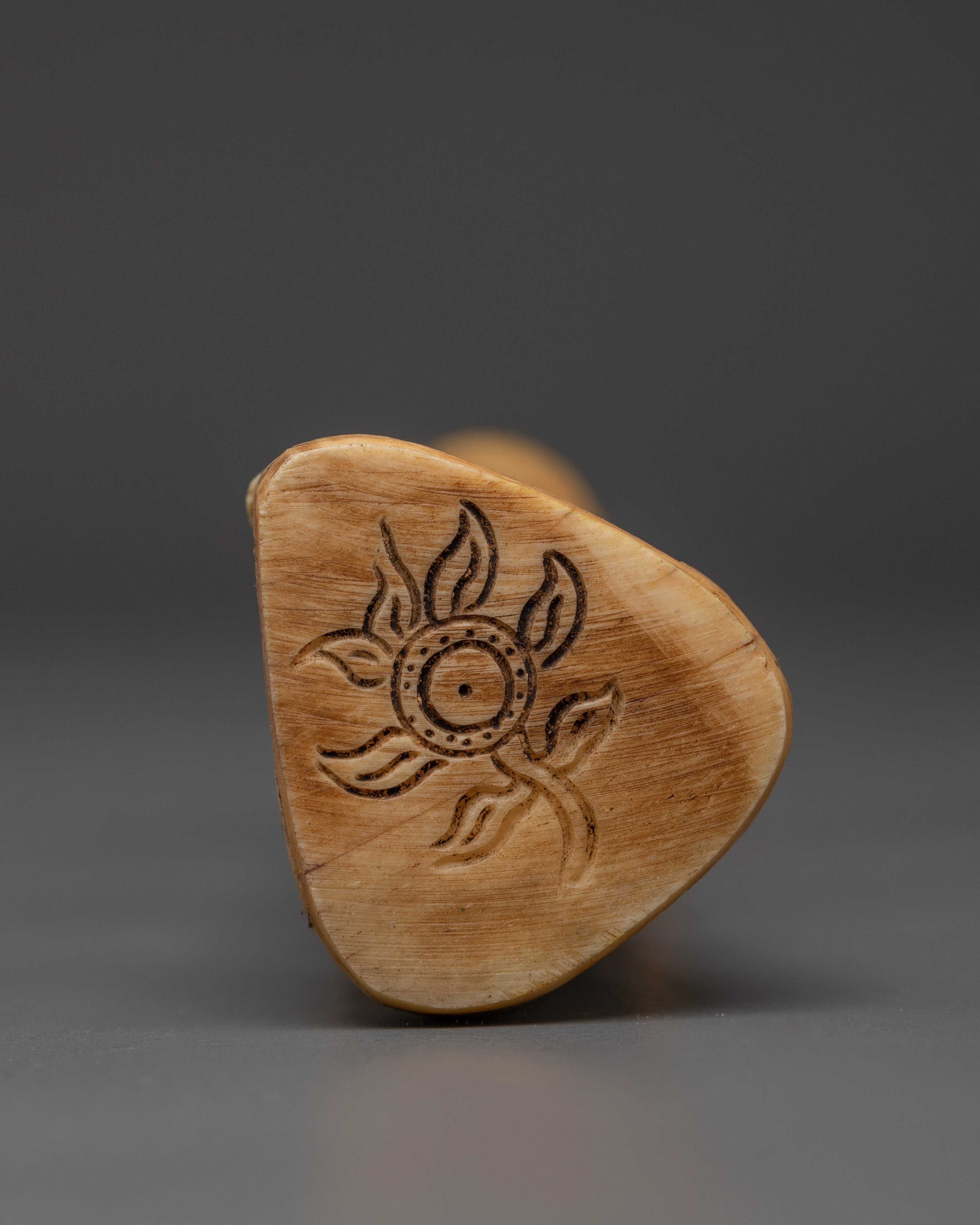 Handcarved Ritual Yak Bone Stamp | For Mantra Impressions, Buddhist Ceremonies
