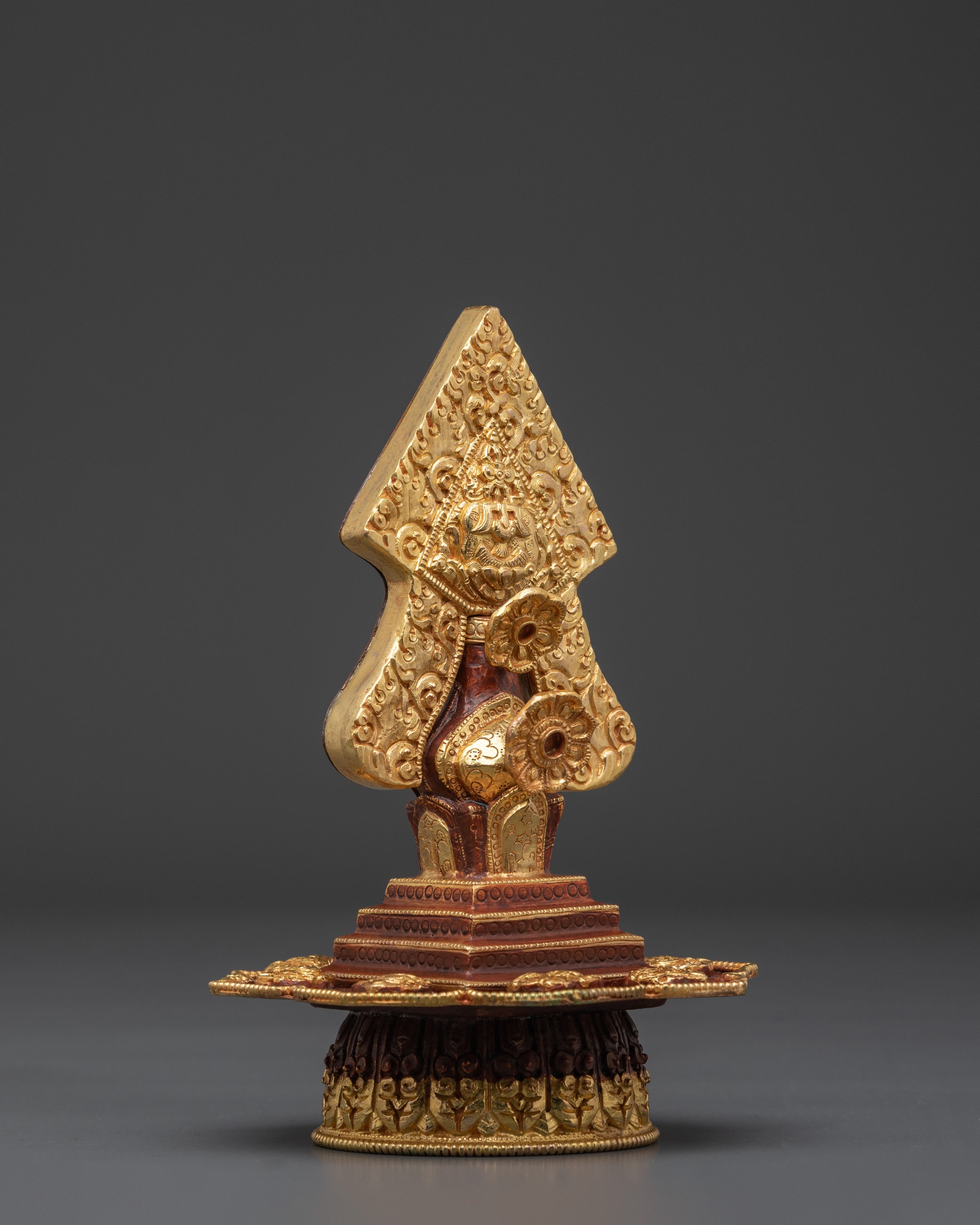 Handcrafted Tibetan Torma Offering | Copper Body, Gold Plated