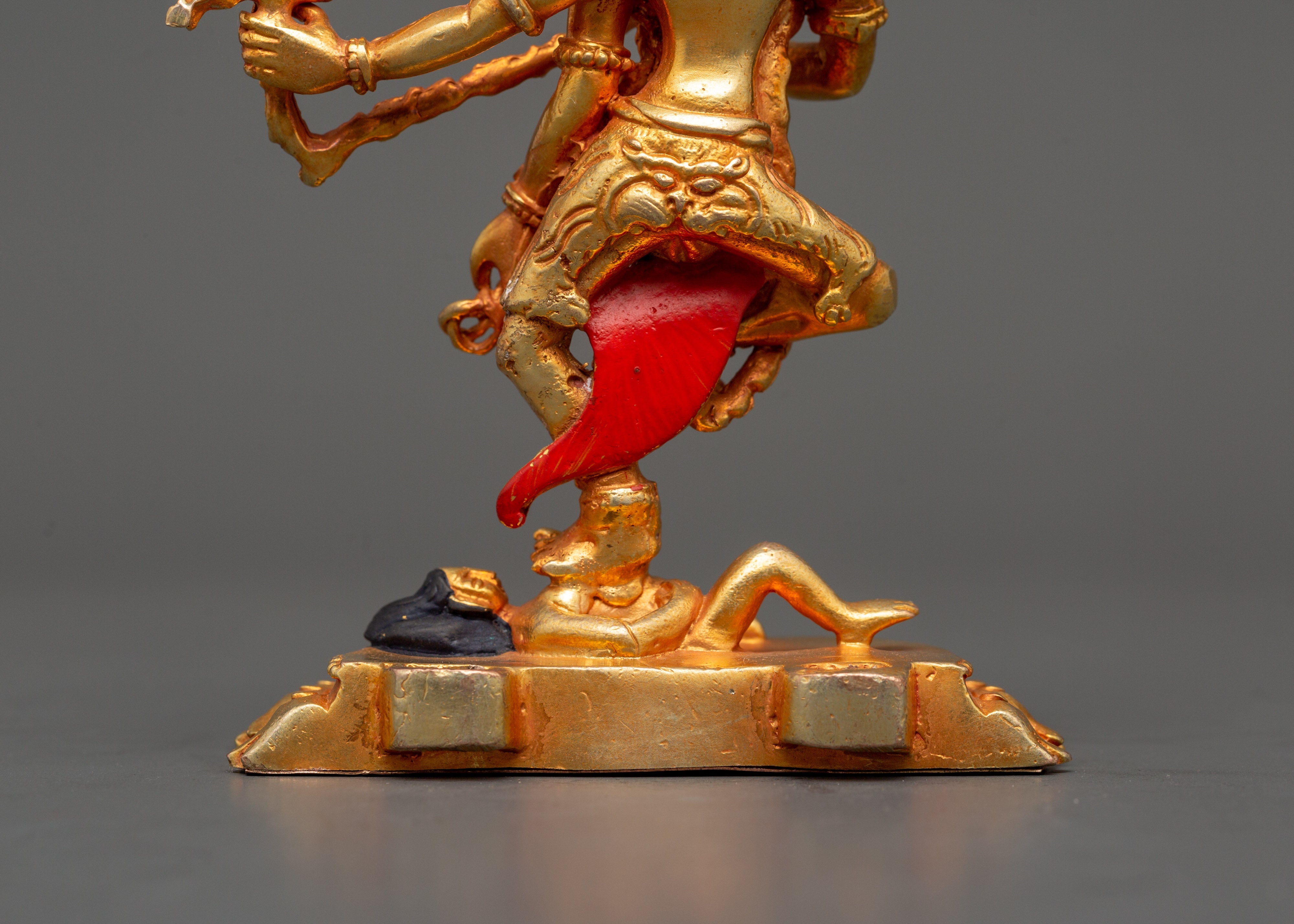 Semi-Wrathful Kurukulla Statue | Tibetan Sculpture of Dakini Red Tara