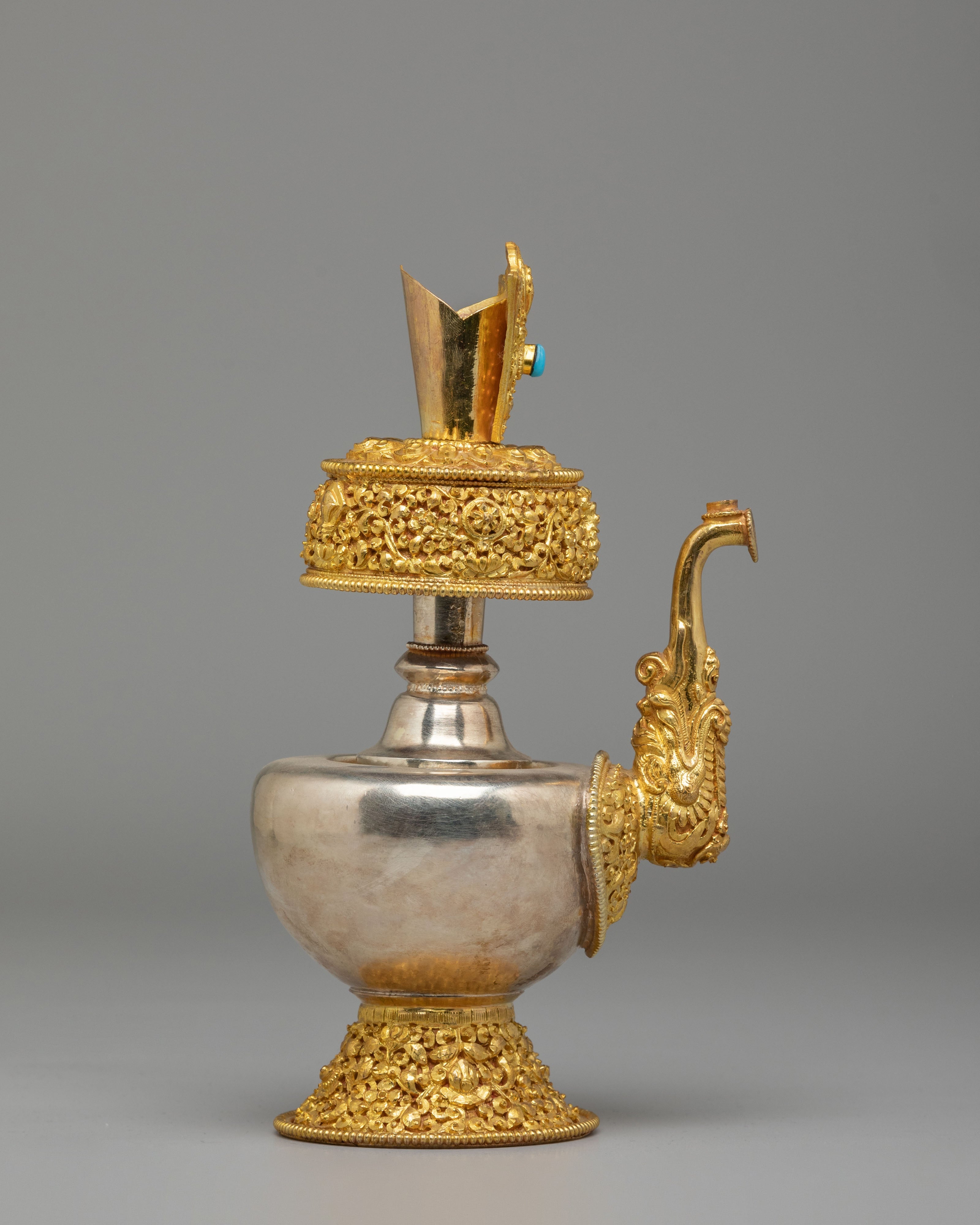 Spiritual Handcrafted Ritual Bhumba Set | Gold and Silver Plated Bhumba