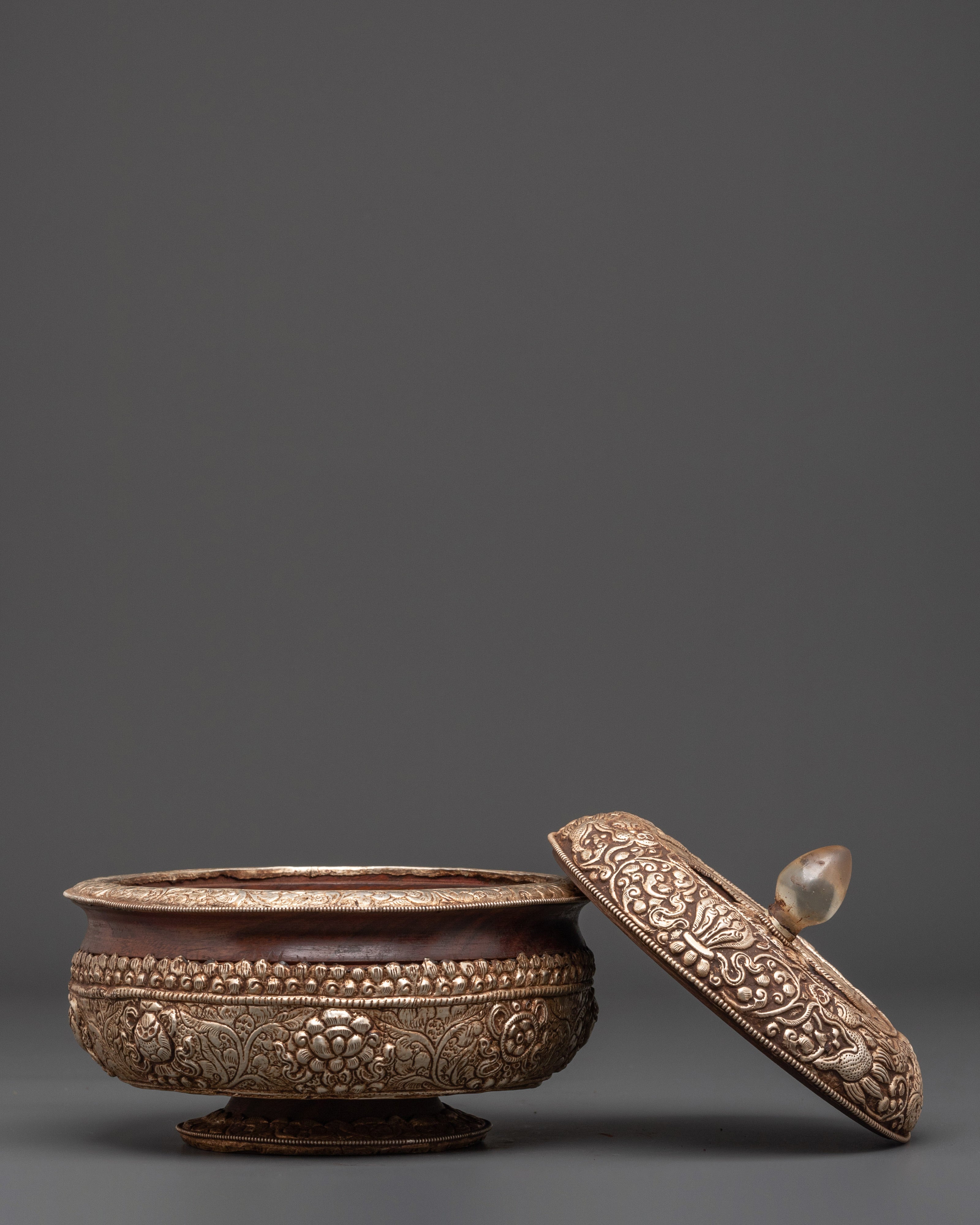 Traditional White Metal Rice Pot | Handcrafted for Rituals
