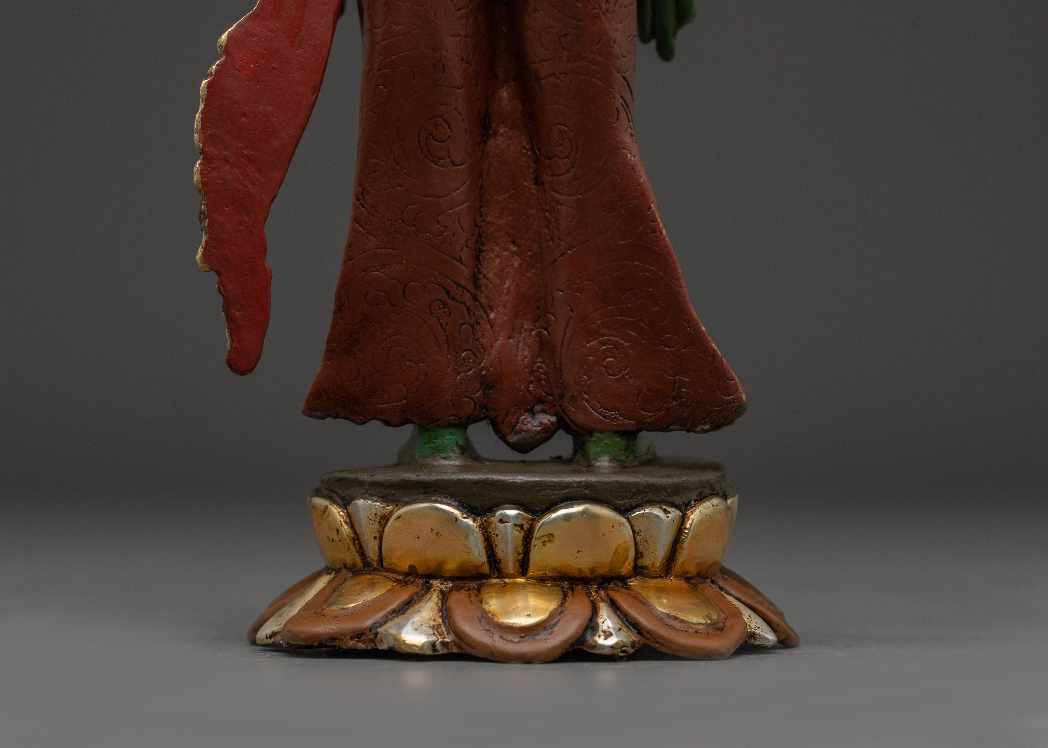 Colorful Radiant Shyama Tara Standing Statue | Green Tara - Mother of All Buddhas