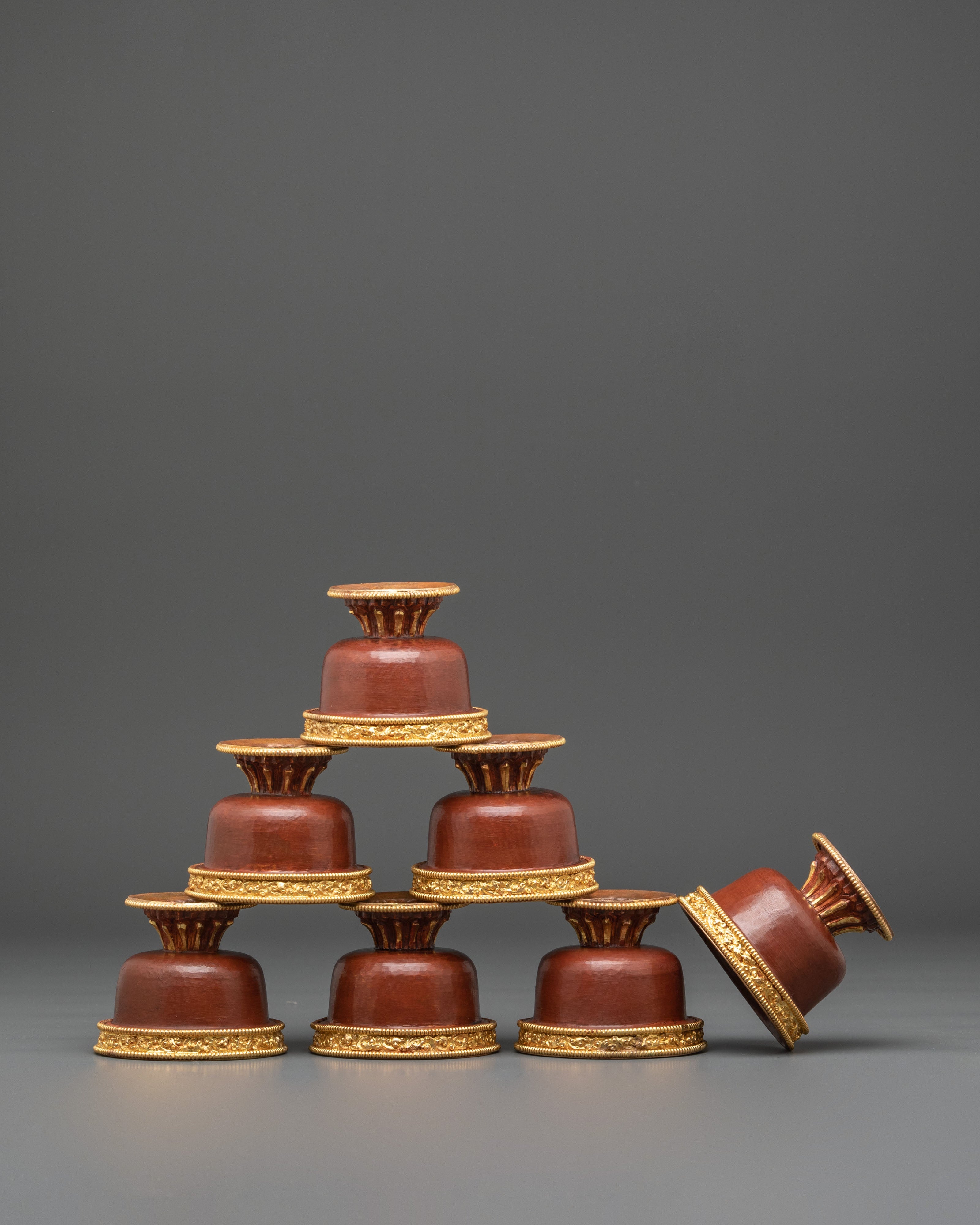 Sacred Buddhist Ritual Offering Bowl Set | Tibetan Altar Water Offering Bowls