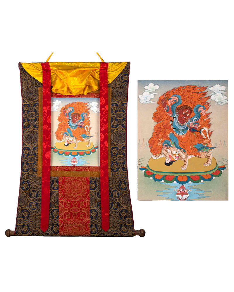 Dorje Drollo | 8 Manifestation Of Padmasambhava | Buddhist Brocade Thangka