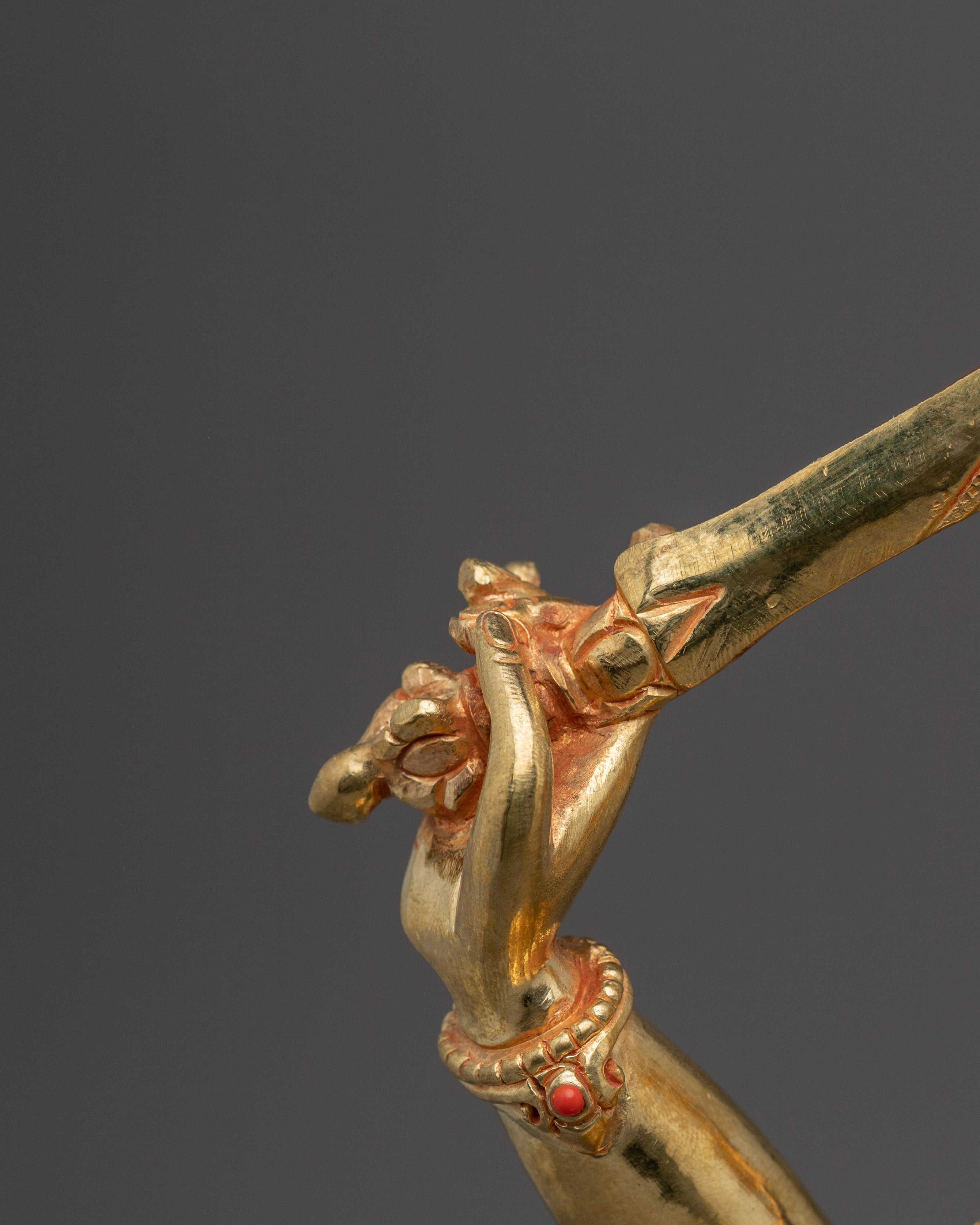 Golden Dharma Protector Manjushri Artwork | Bodhisattva of Transcendent Wisdom
