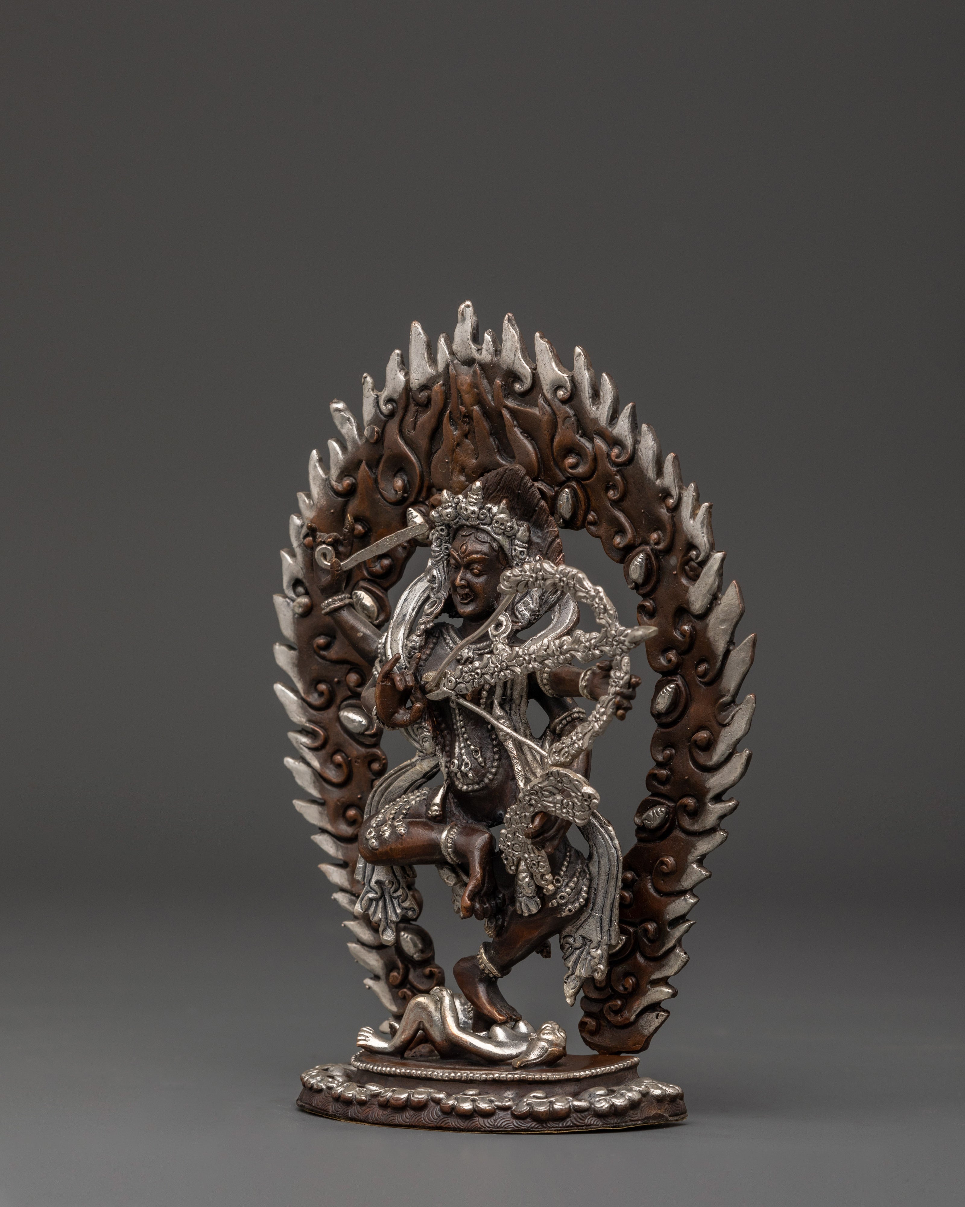 Silver Plated Statue of Kurukulla | Tibetan Goddess Statue of Love