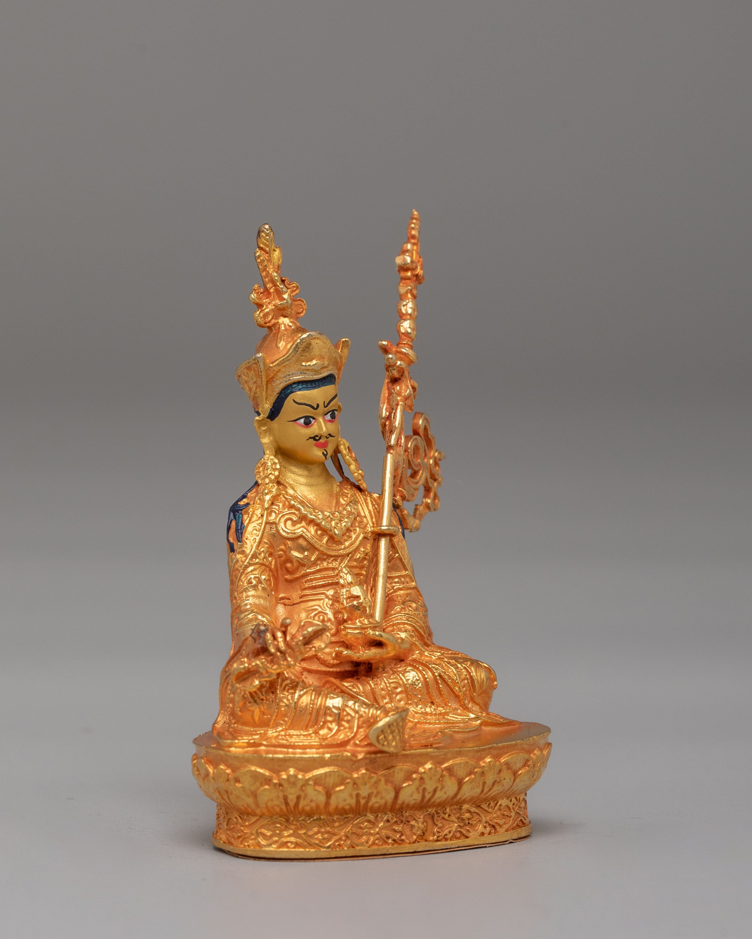 Tibetan Lotus Born Guru Rinpoche Sculpture | Handmade Artwork