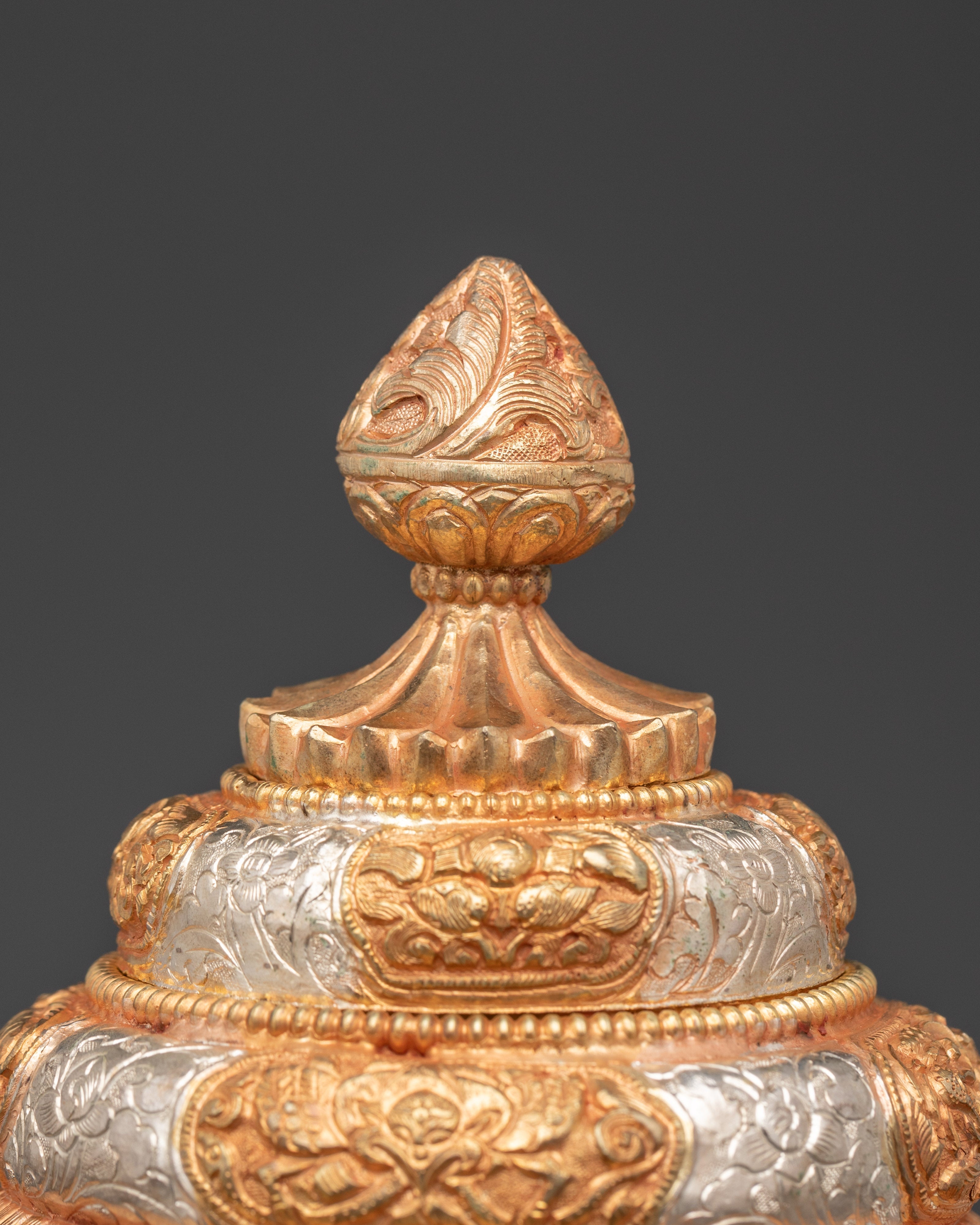 Himalayan Handcrafted Rice Pot | Traditional Copper & Silver Plated Art