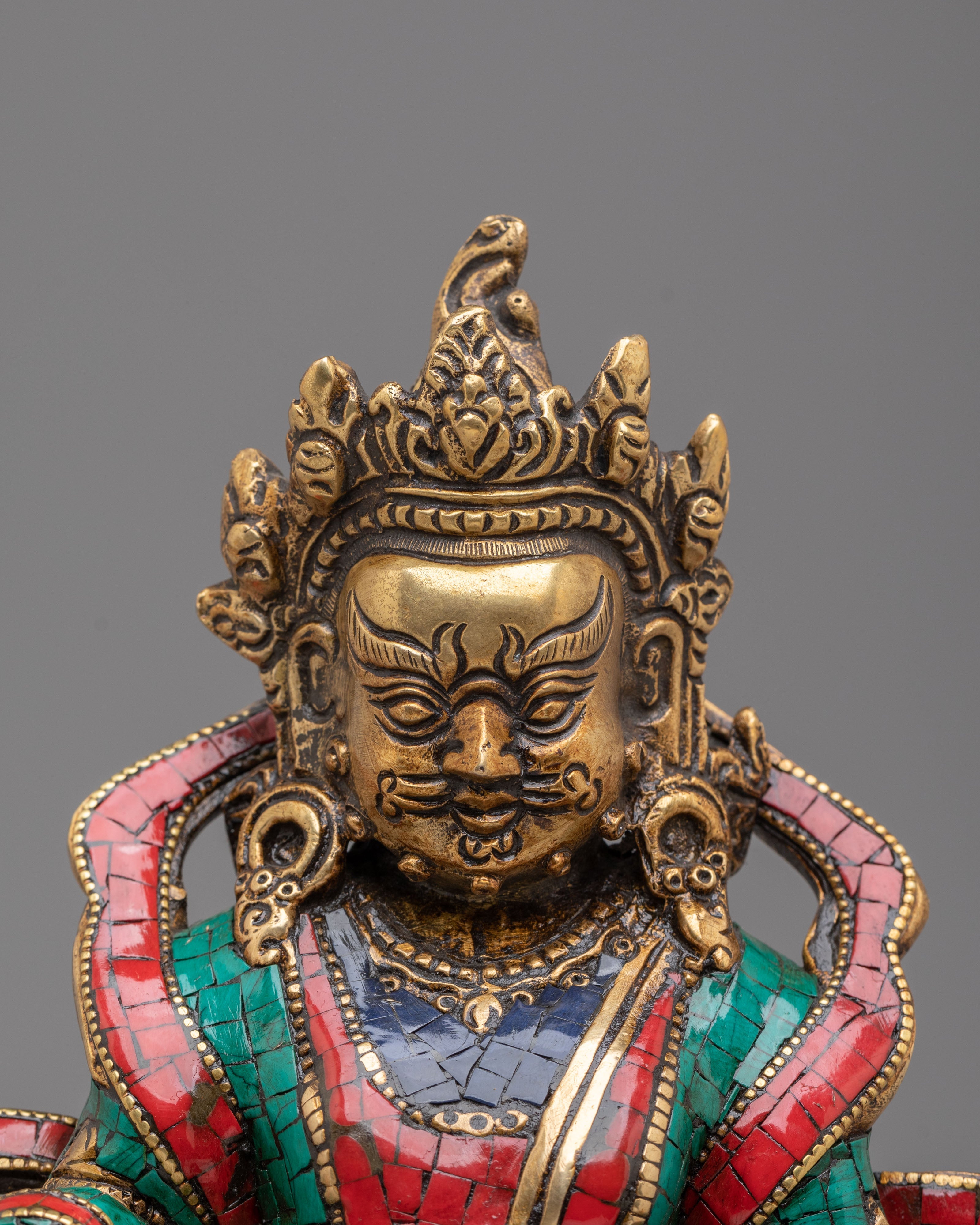 Dzambhala Statue of Wealth and Abundance | Brass Figurine for Mindful Living
