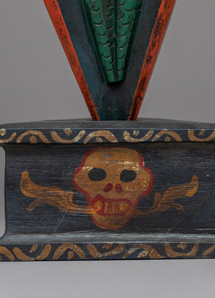 Hand-Carved Wooden Phurba | Sacred Tibetan Buddhist Artifact