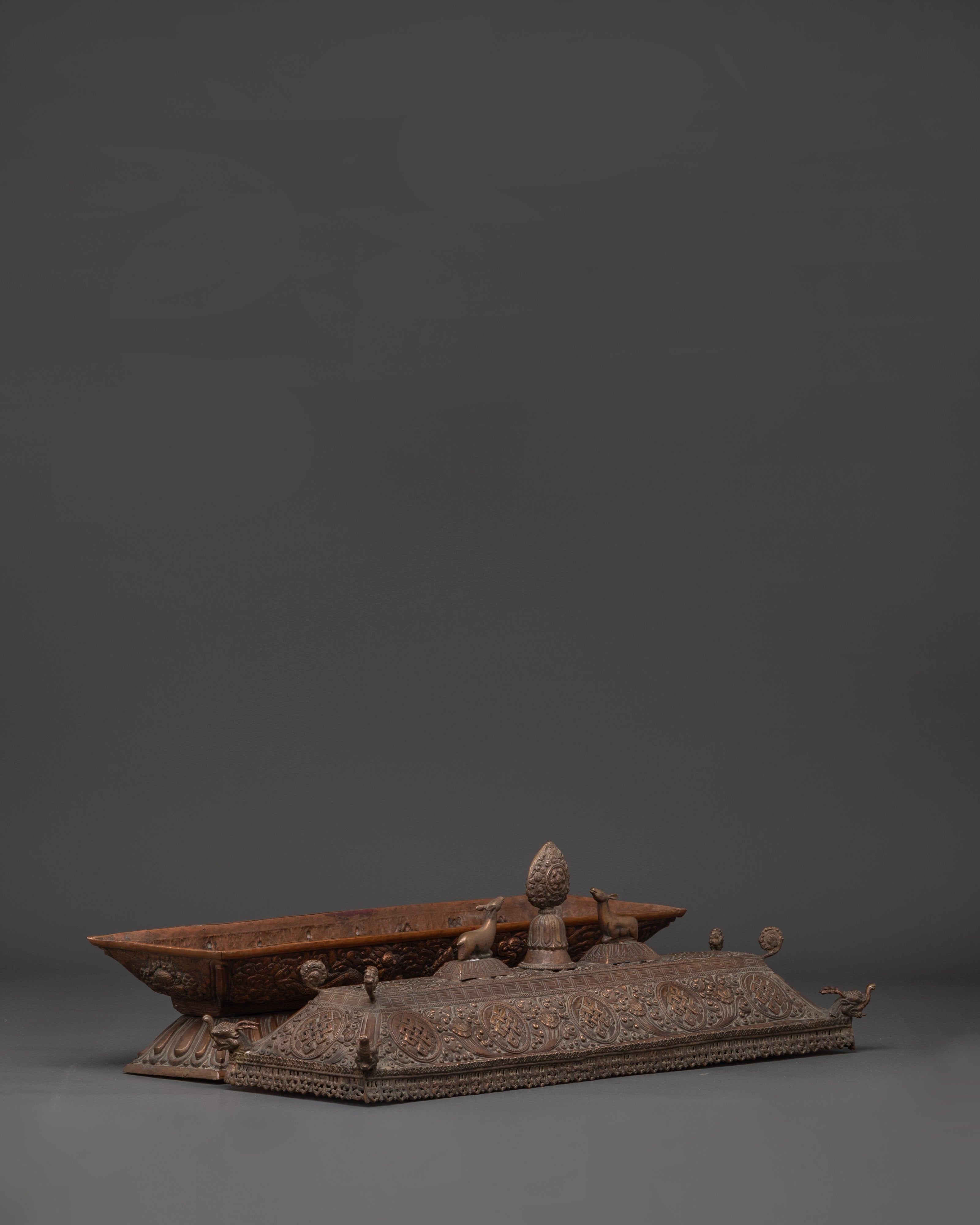 Handmade Spiritual Incense Burner | Oxidized Copper with Sacred Motifs